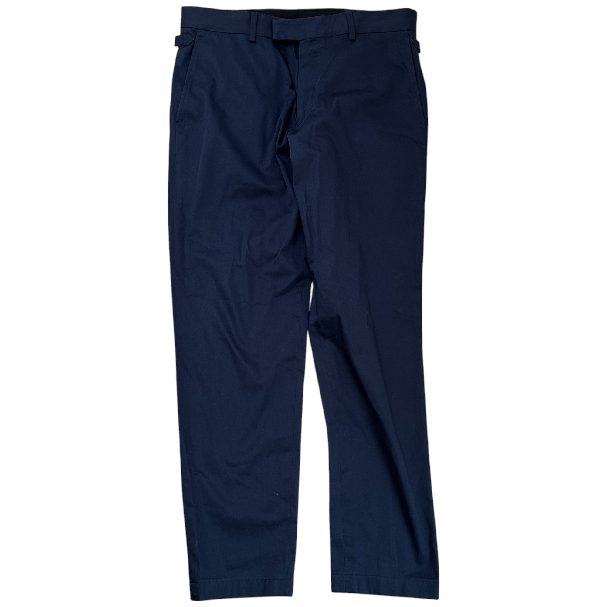 Men's Plaque Logo Buckle Trousers Navy Size IT 56 / UK 40