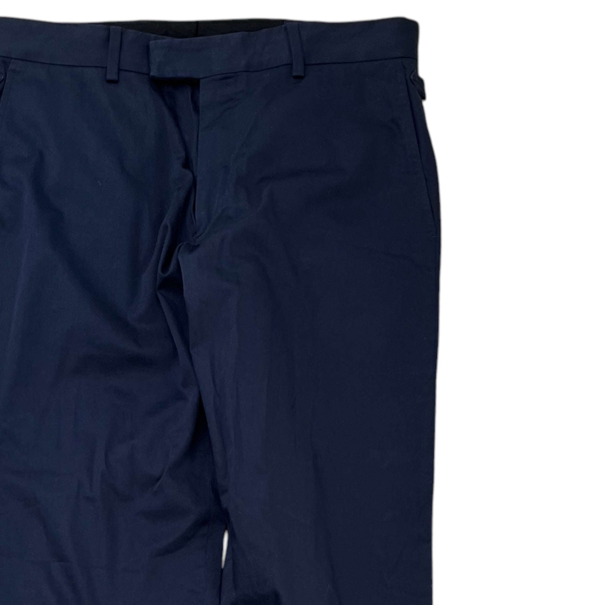 Men's Plaque Logo Buckle Trousers Navy Size IT 56 / UK 40