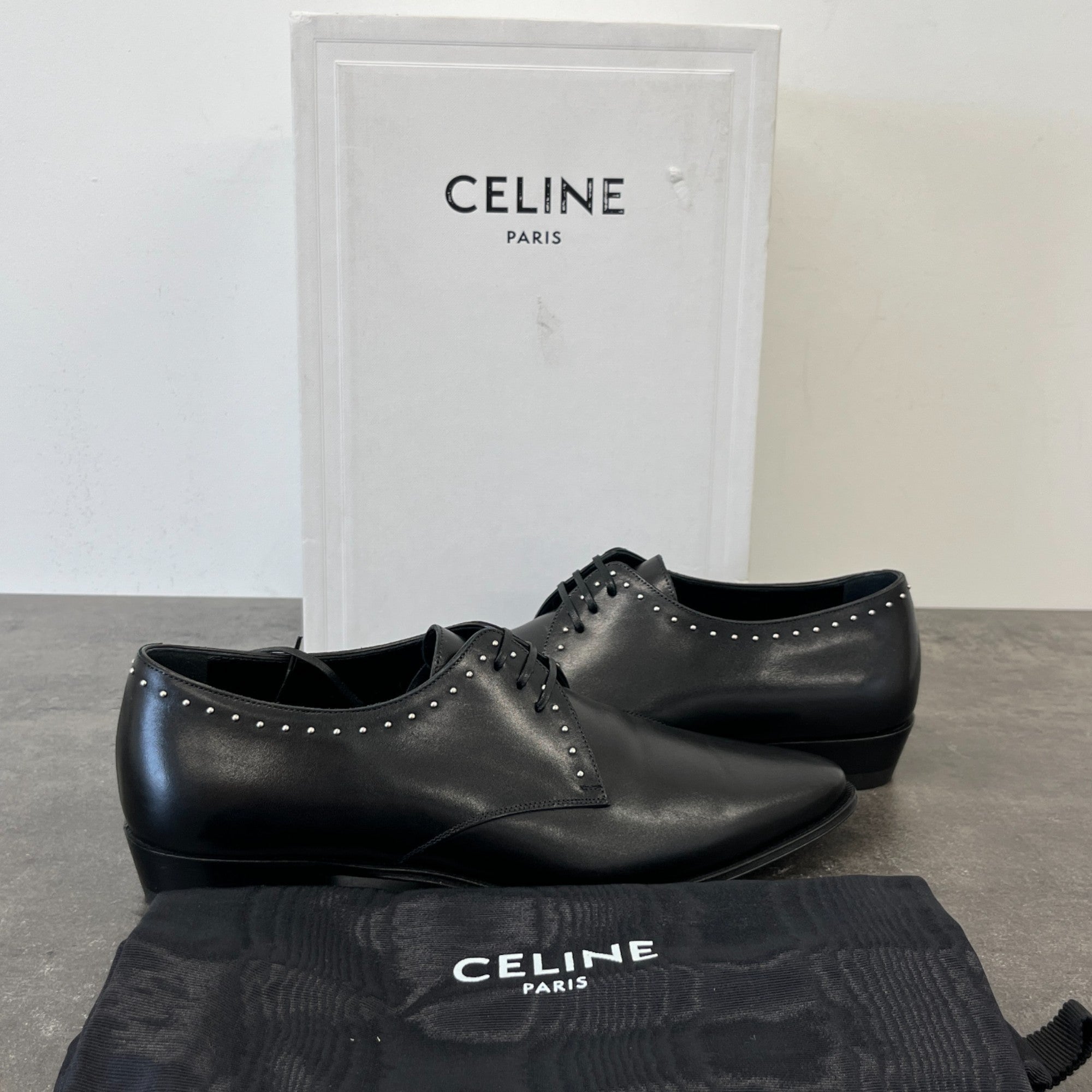 Women's Studded Derby Loafers Black Size EU 37.5 / UK 4.5