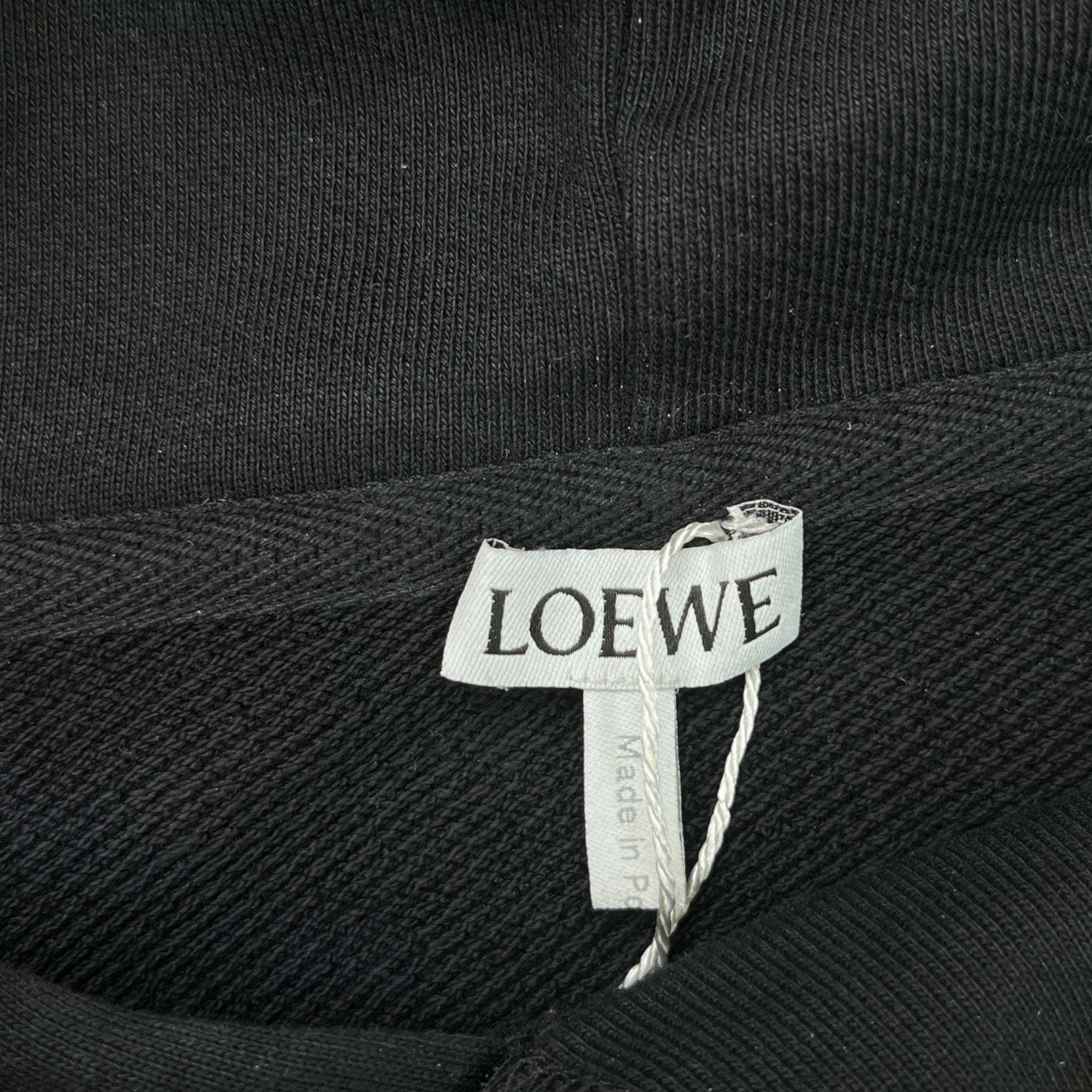 Men's Pocket Logo Print Hoodie Black Size M