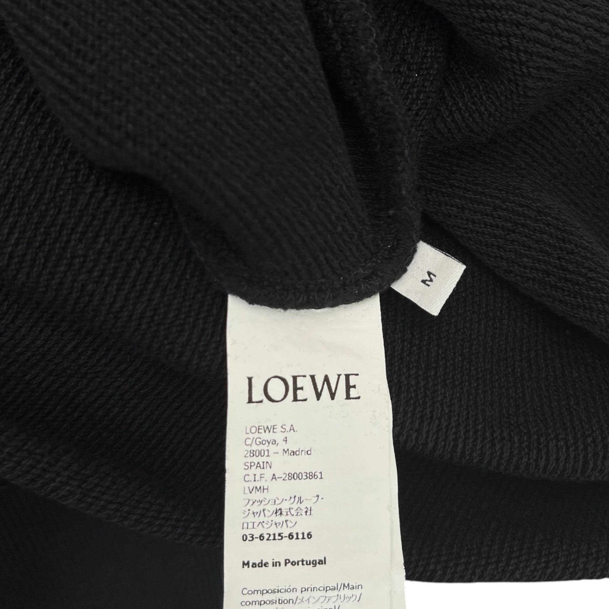 Men's Pocket Logo Print Hoodie Black Size M