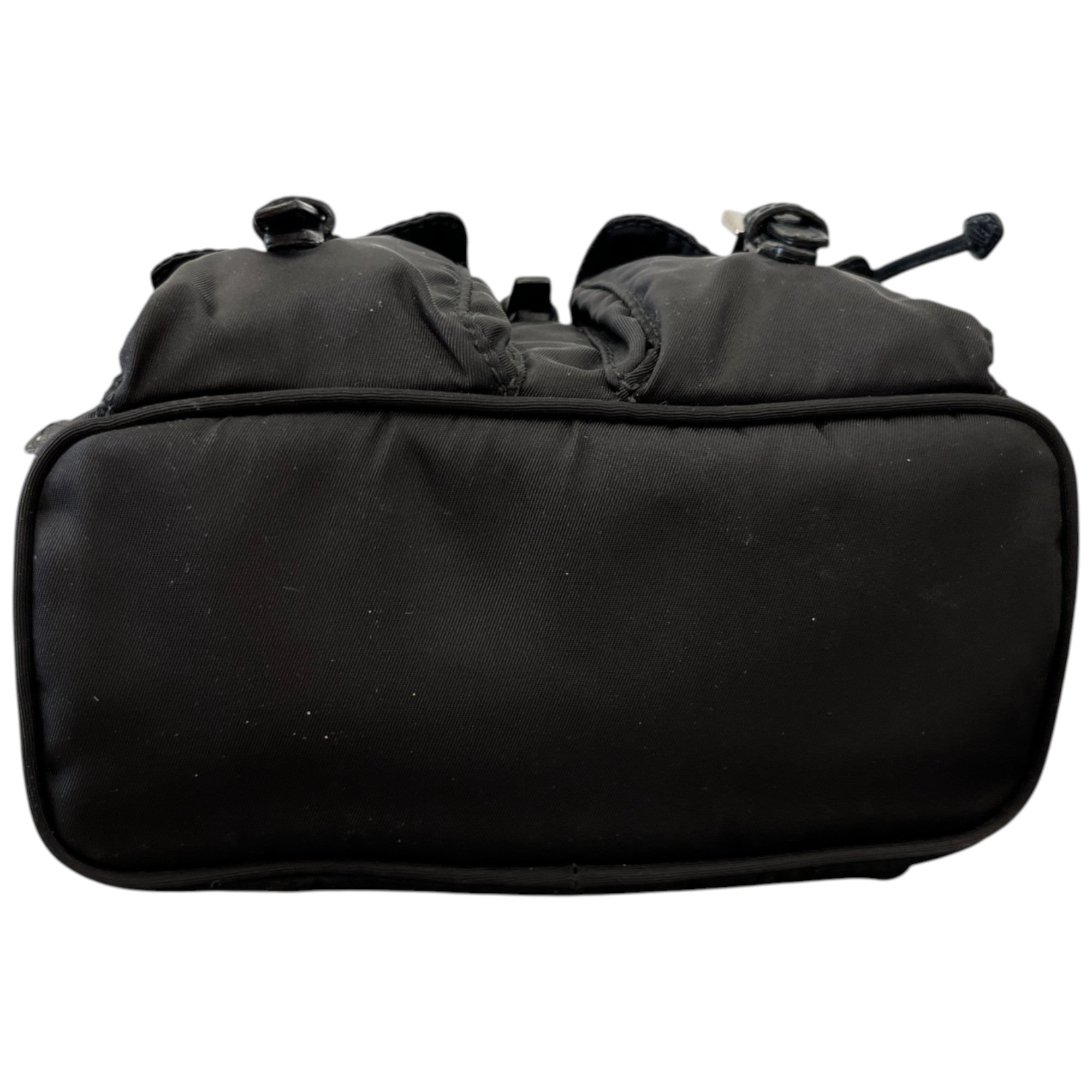 Women's Re-Nylon Plaque Logo Mini Backpack Black