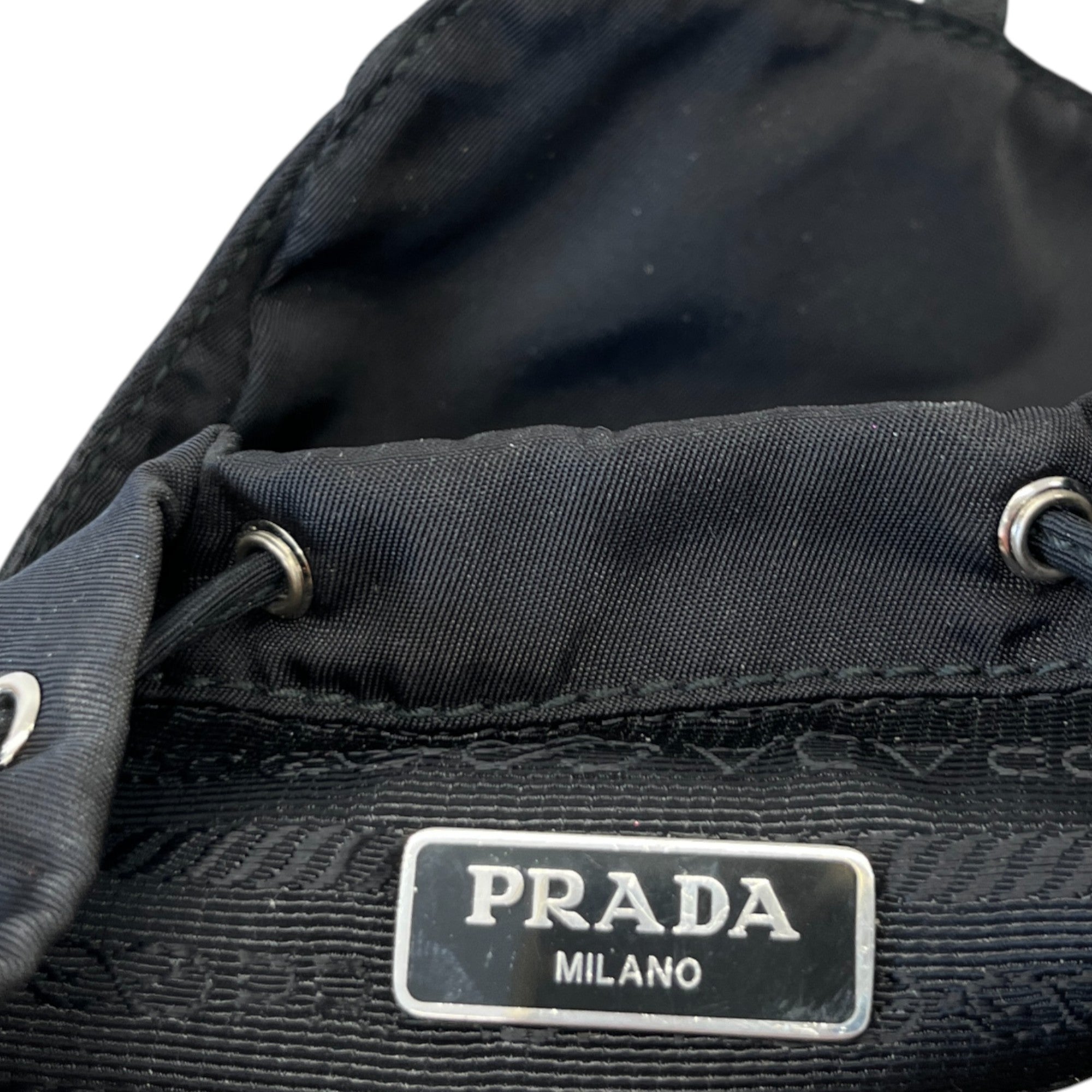 Women's Re-Nylon Plaque Logo Mini Backpack Black