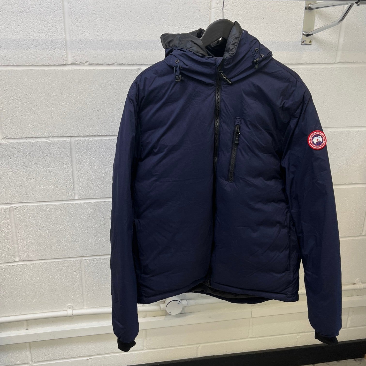 Men's Lodge Hoody Down Jacket Navy Size XL