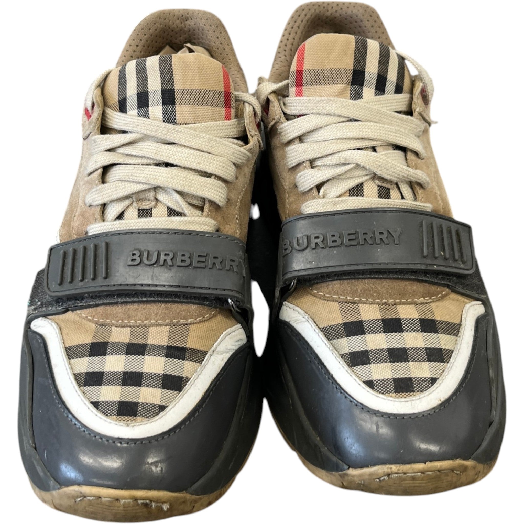 Men's Ramsey Check Low Trainers Beige Size EU 41 / UK 7