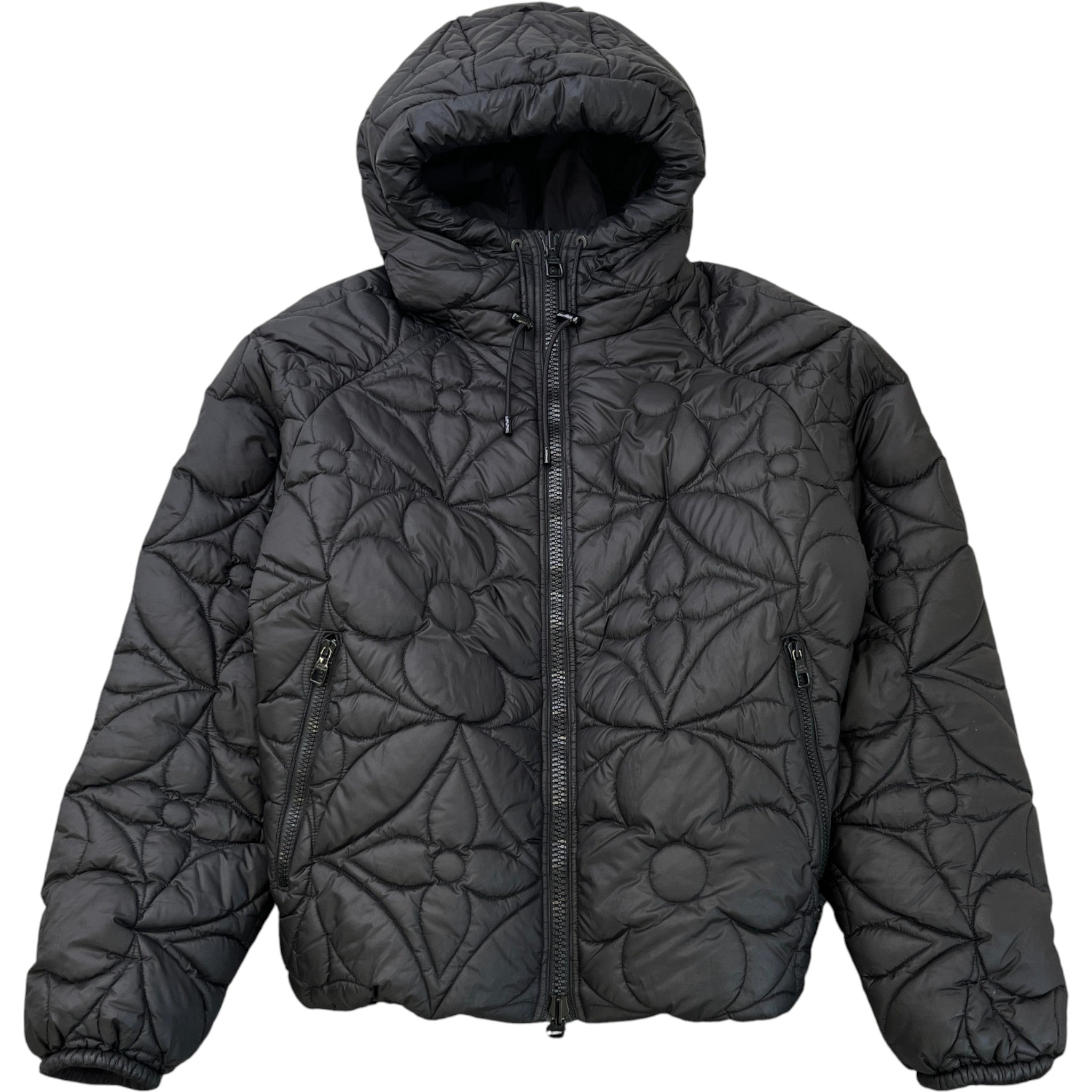 Men's Flower Quilted Monogram Reverable Down Jacket Black Size IT 50 / L