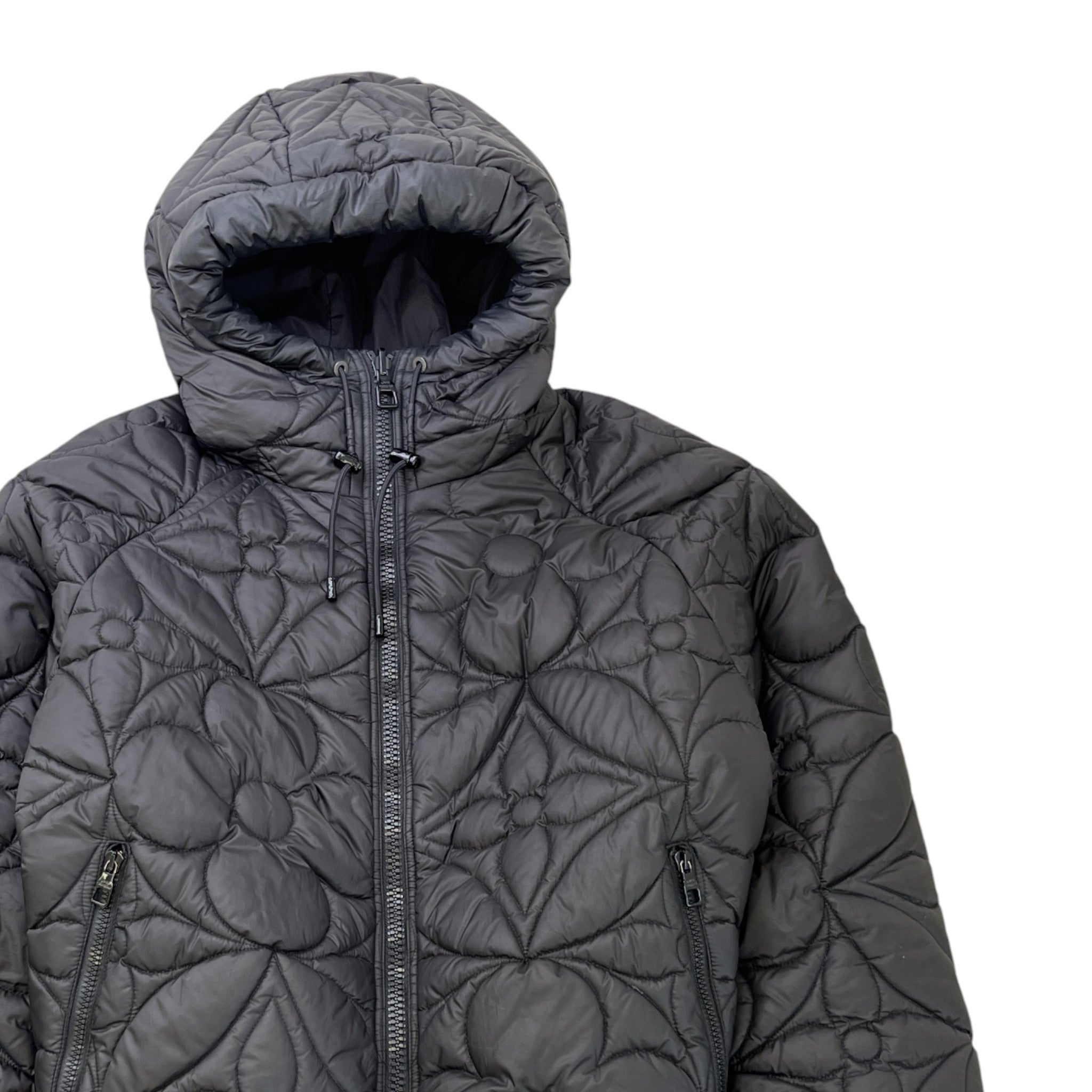 Men's Flower Quilted Monogram Reverable Down Jacket Black Size IT 50 / L