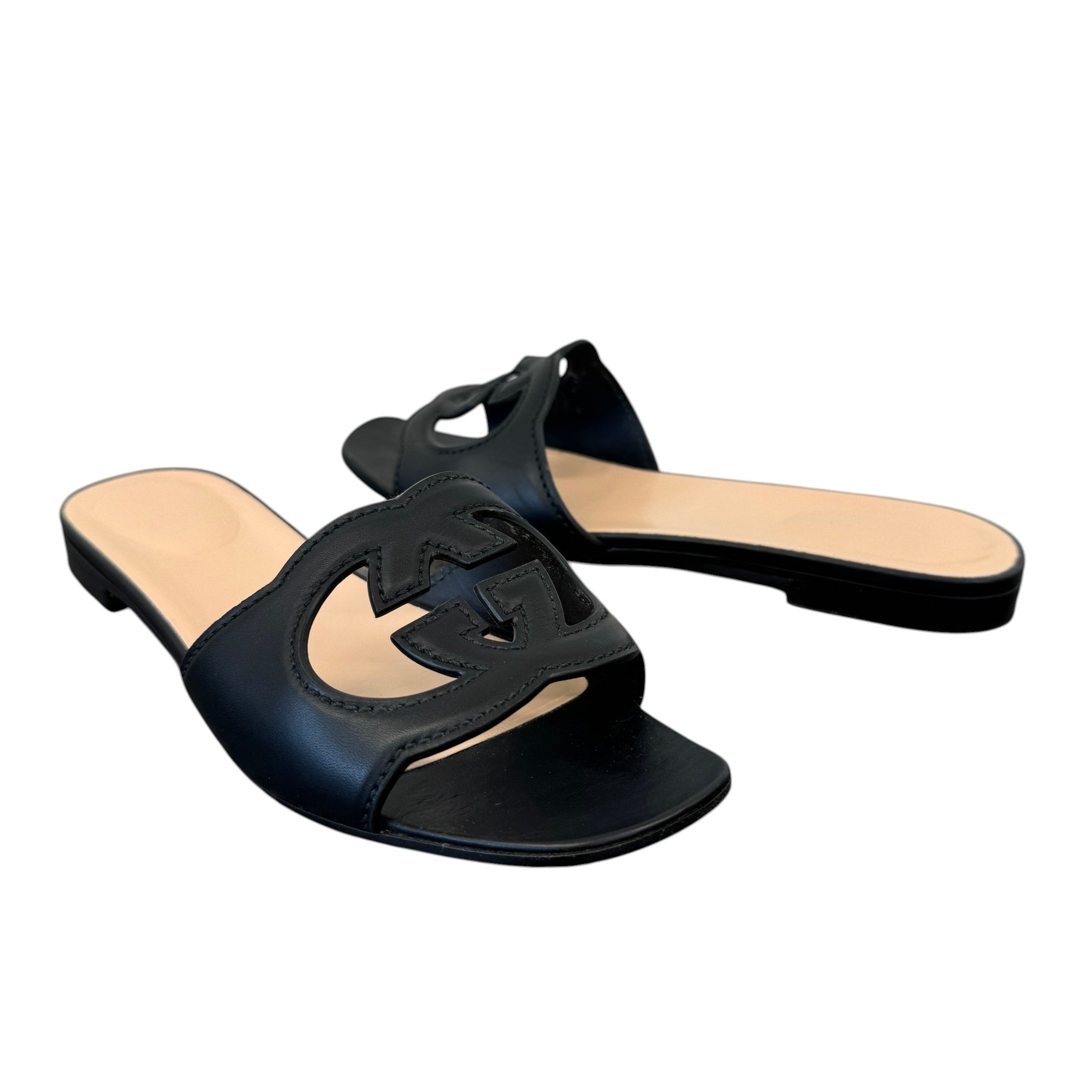 Women's Interlocking G Sandals Black Size EU 39 / UK 6