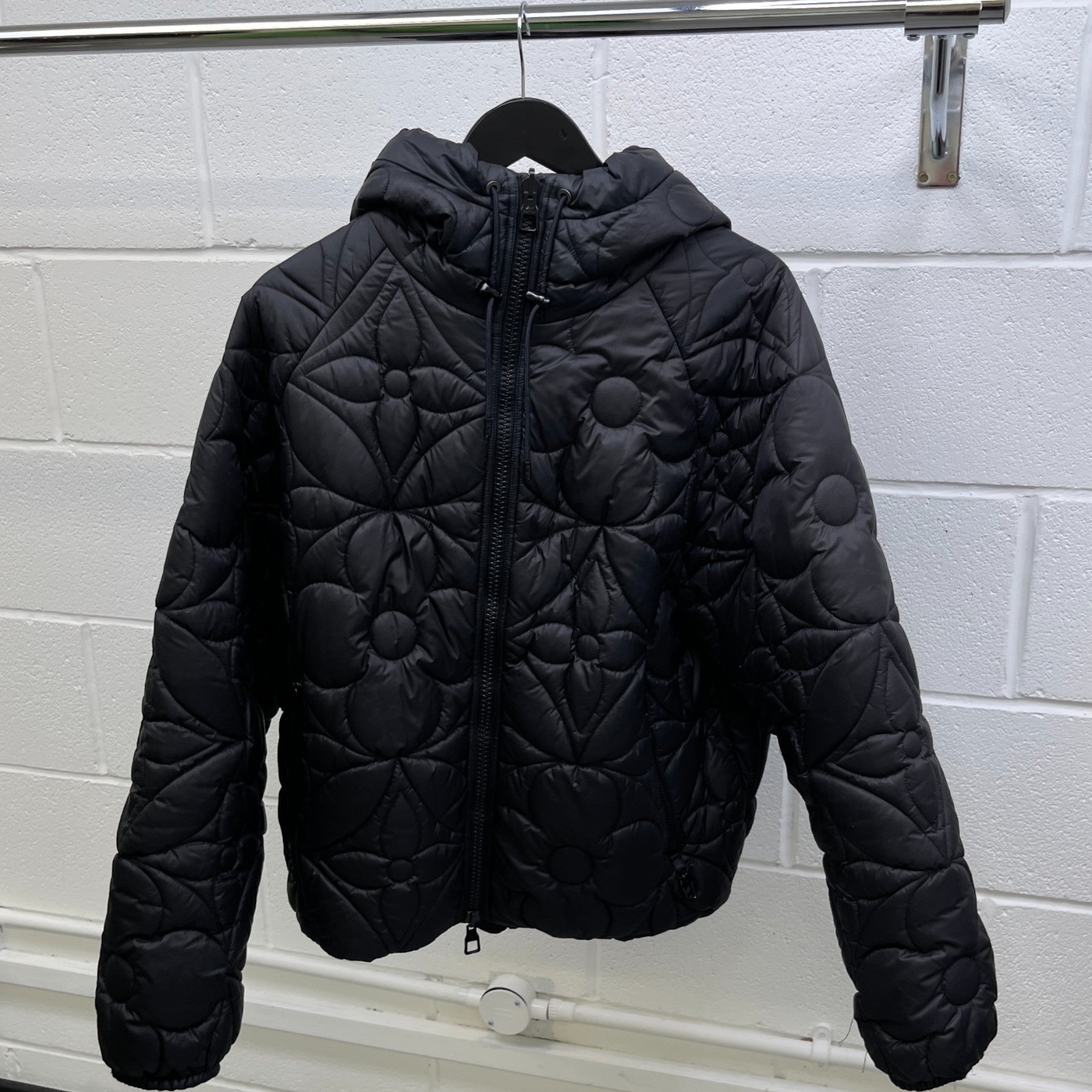 Men's Flower Quilted Monogram Reverable Down Jacket Black Size IT 50 / L