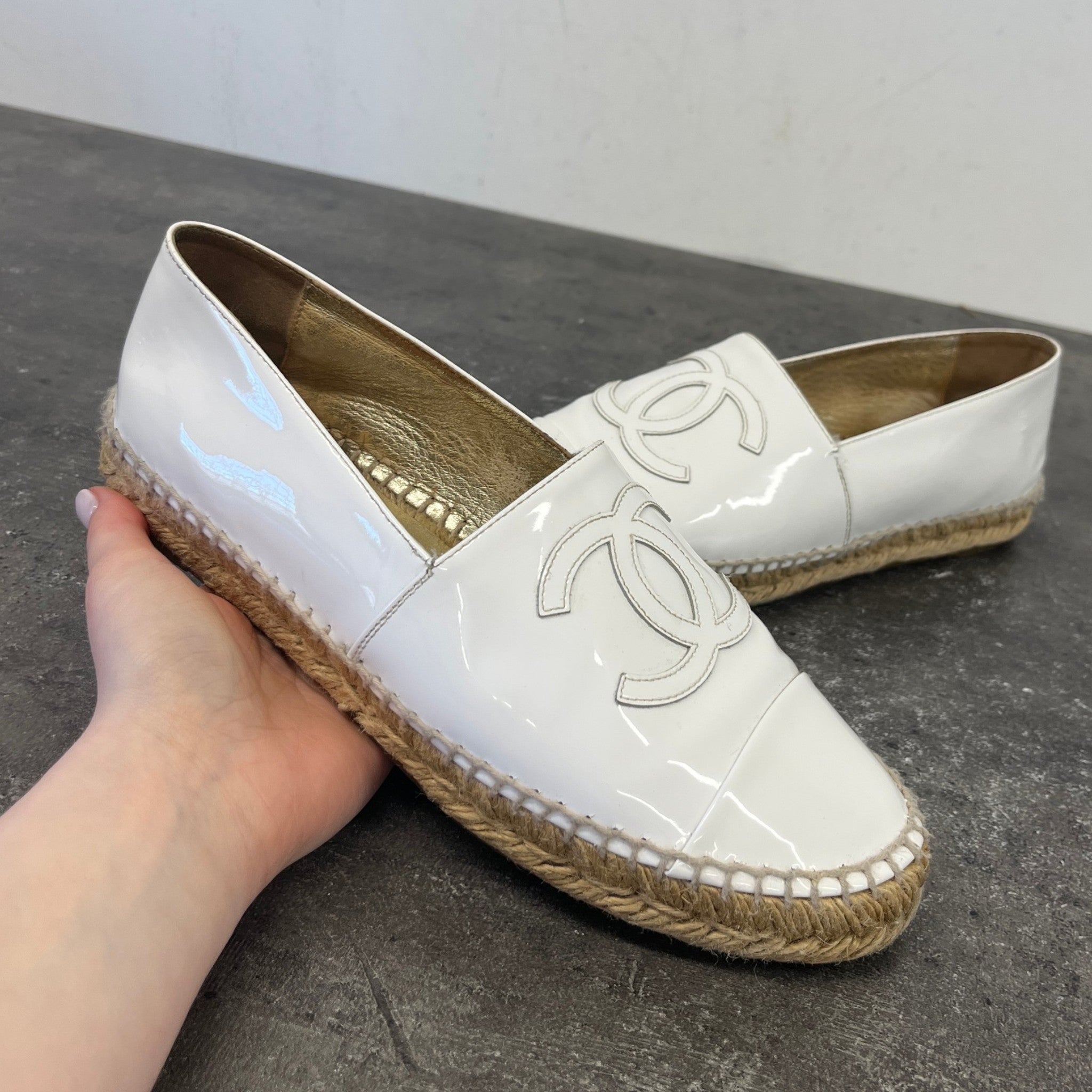 Women's Cc Logo Espadrilles White Size EU 39 / UK 6