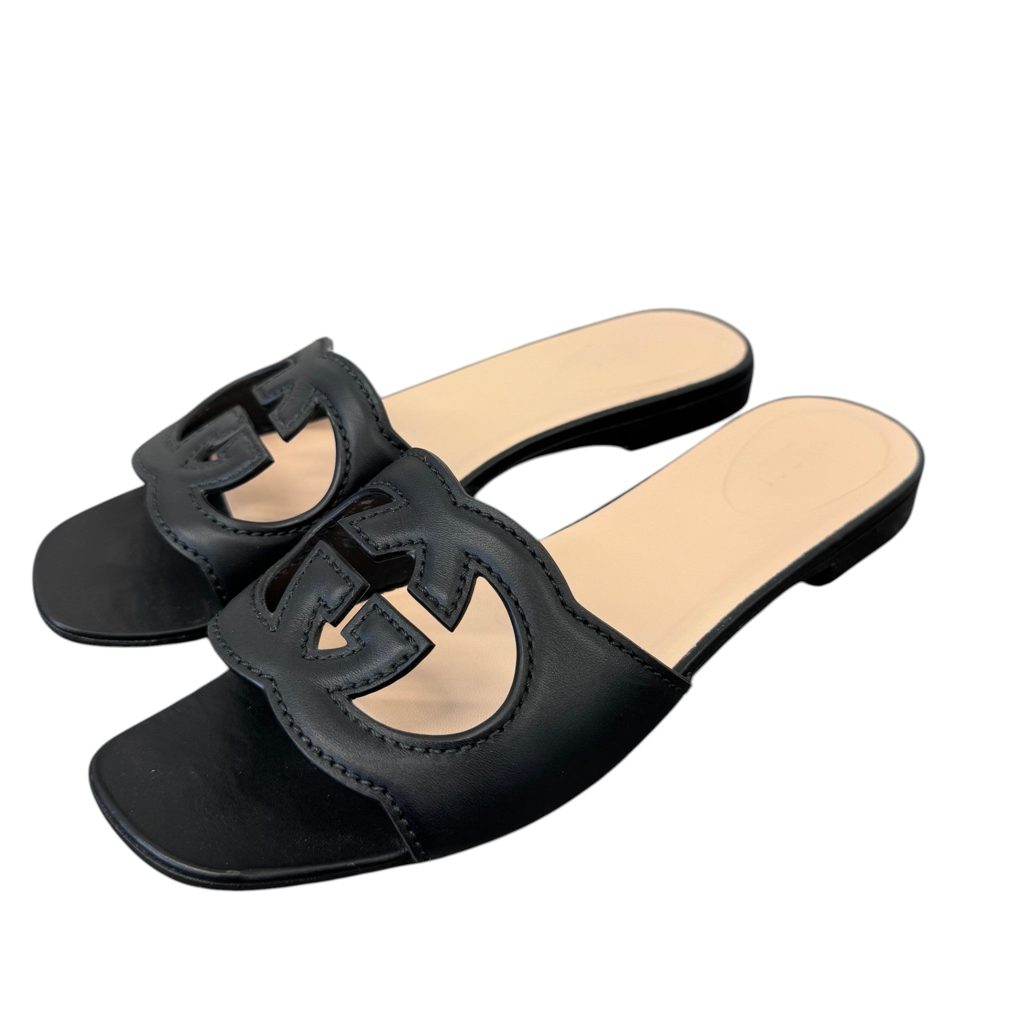 Women's Interlocking G Sandals Black Size EU 39 / UK 6