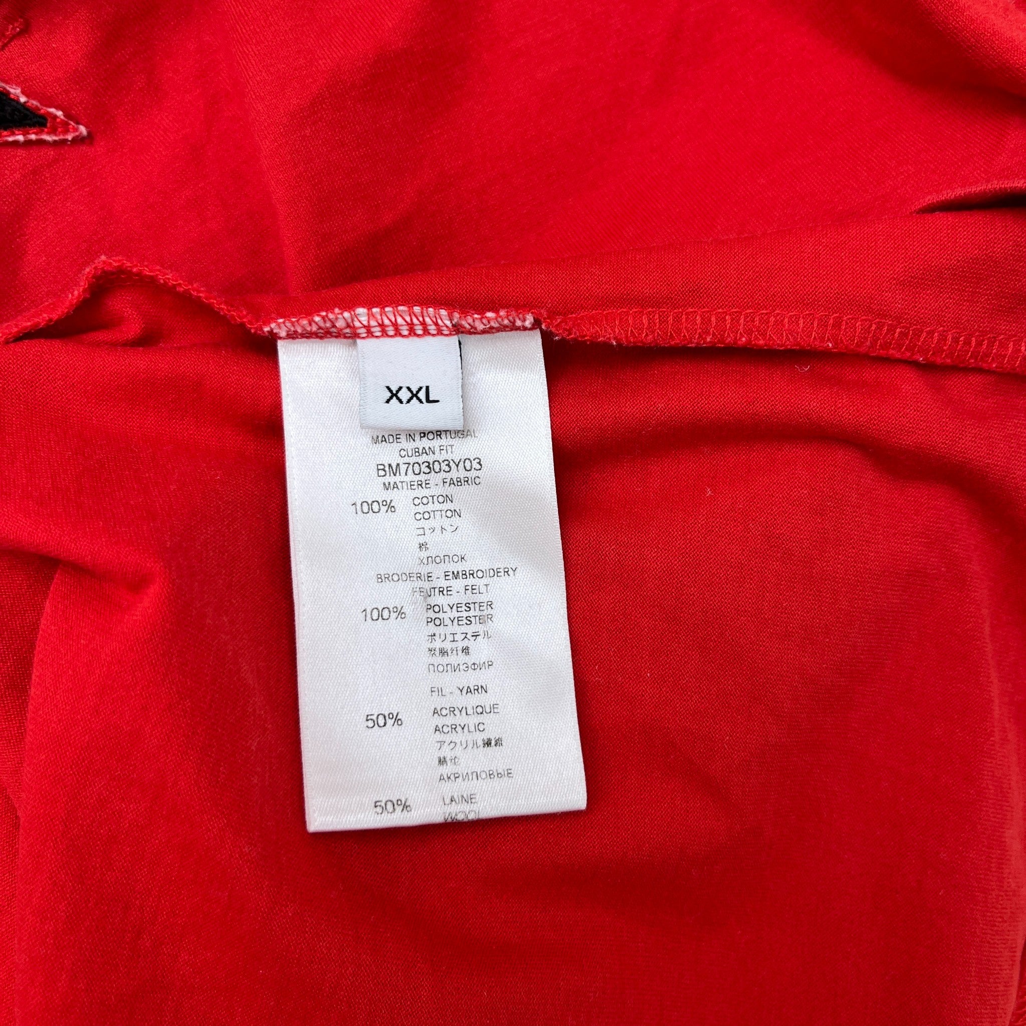 Men's Applique Stars T-Shirt Red Size XL