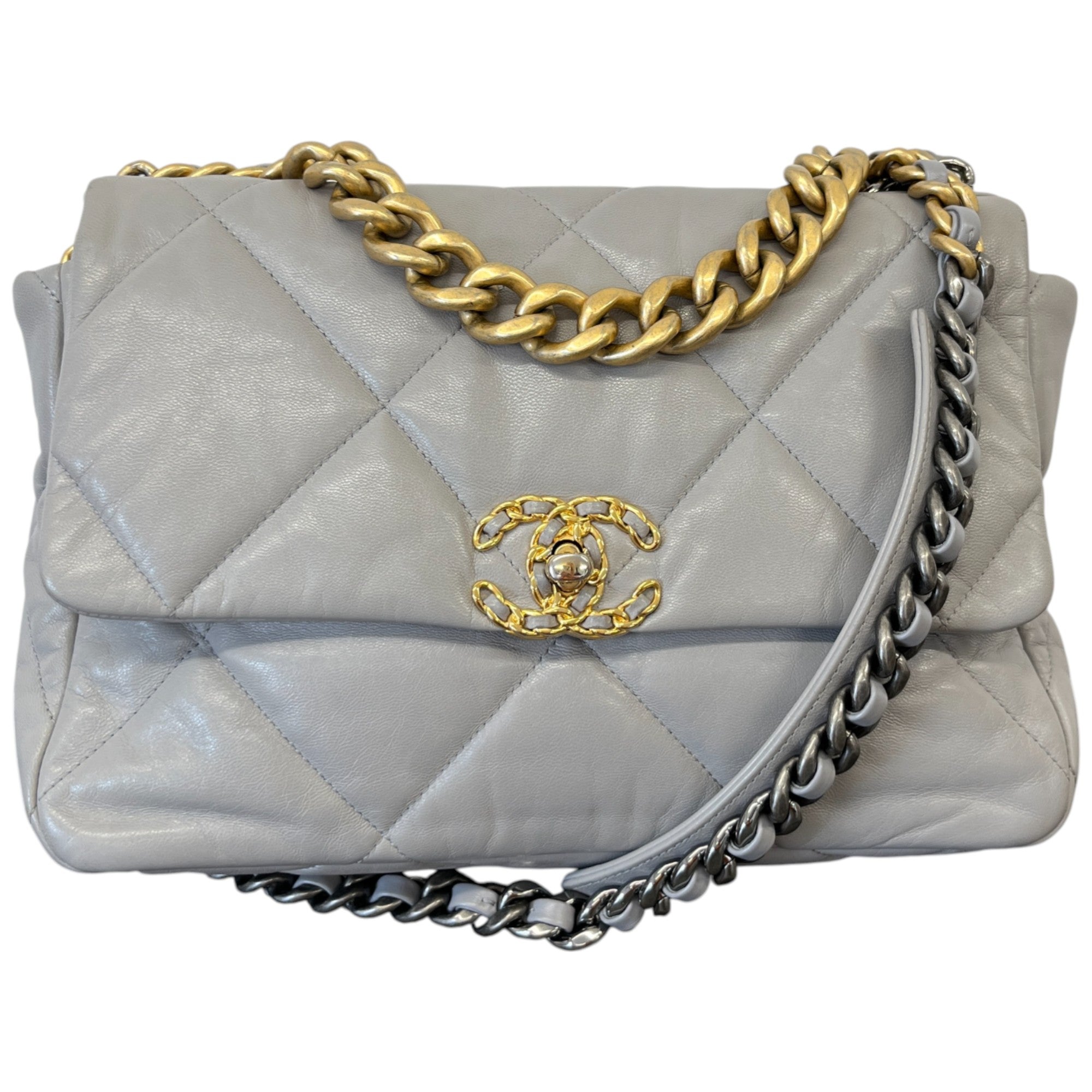 Women's Lambskin Quilted 19 Handbag Grey
