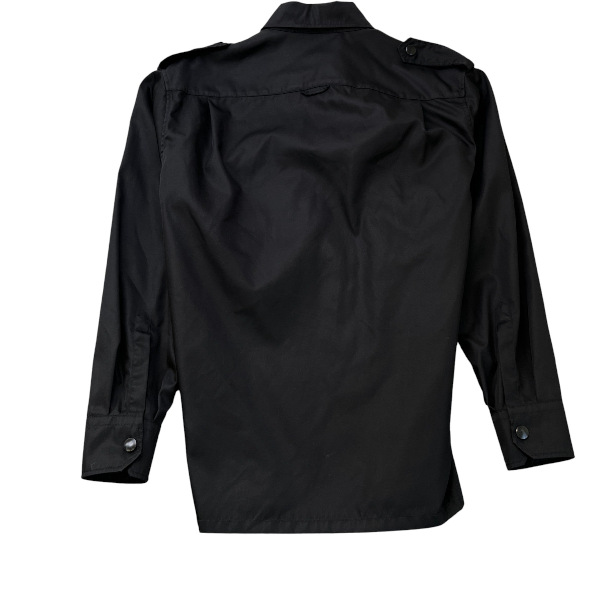 Men's Re-Nylon Plaque Logo OverShirt Black Size S