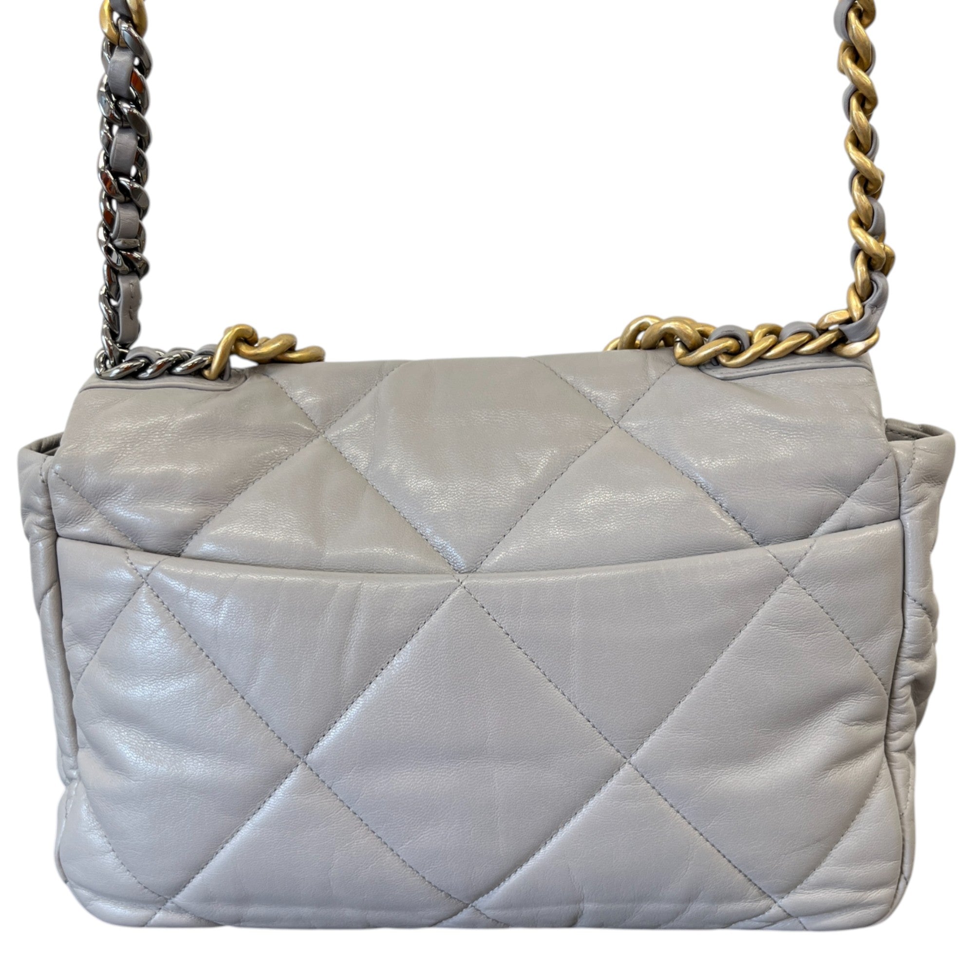 Women's Lambskin Quilted 19 Handbag Grey