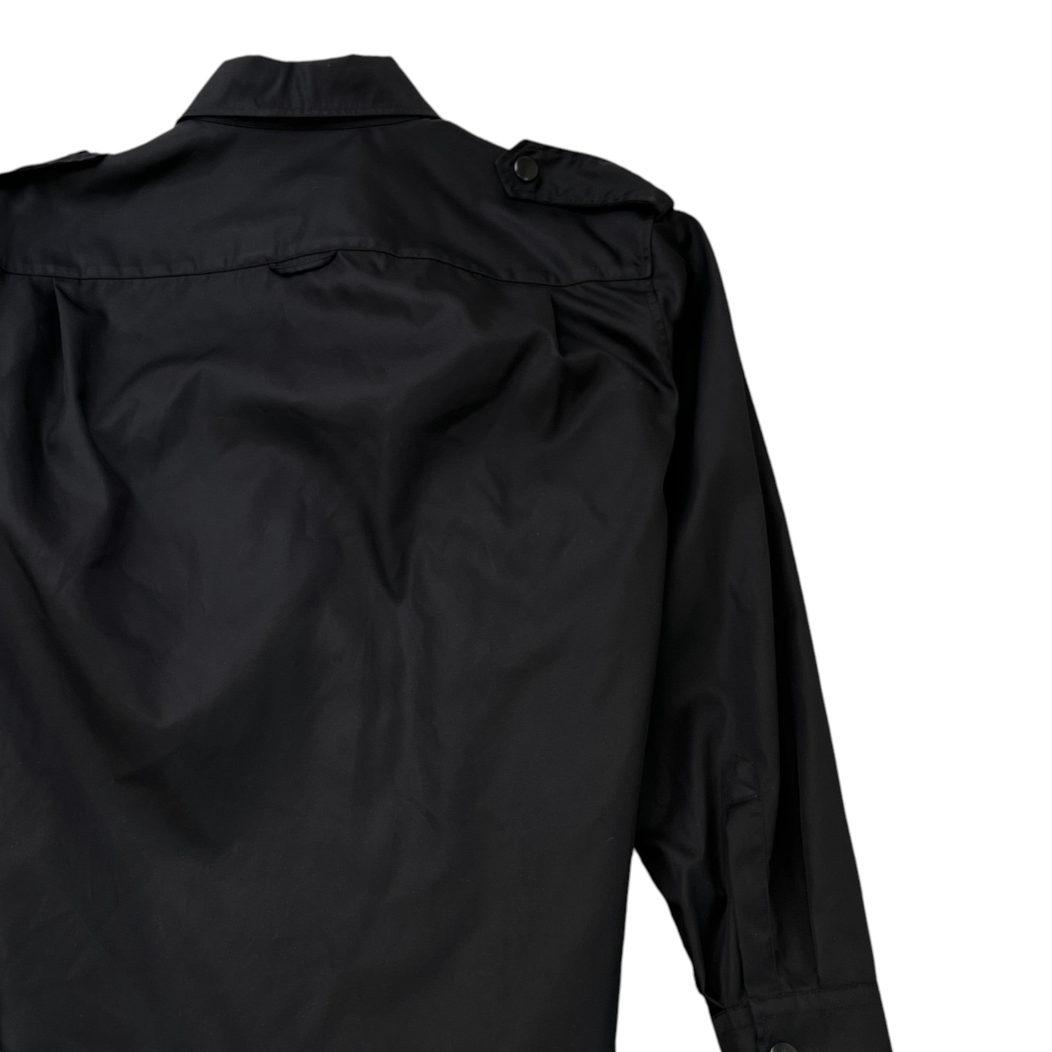 Men's Re-Nylon Plaque Logo OverShirt Black Size S