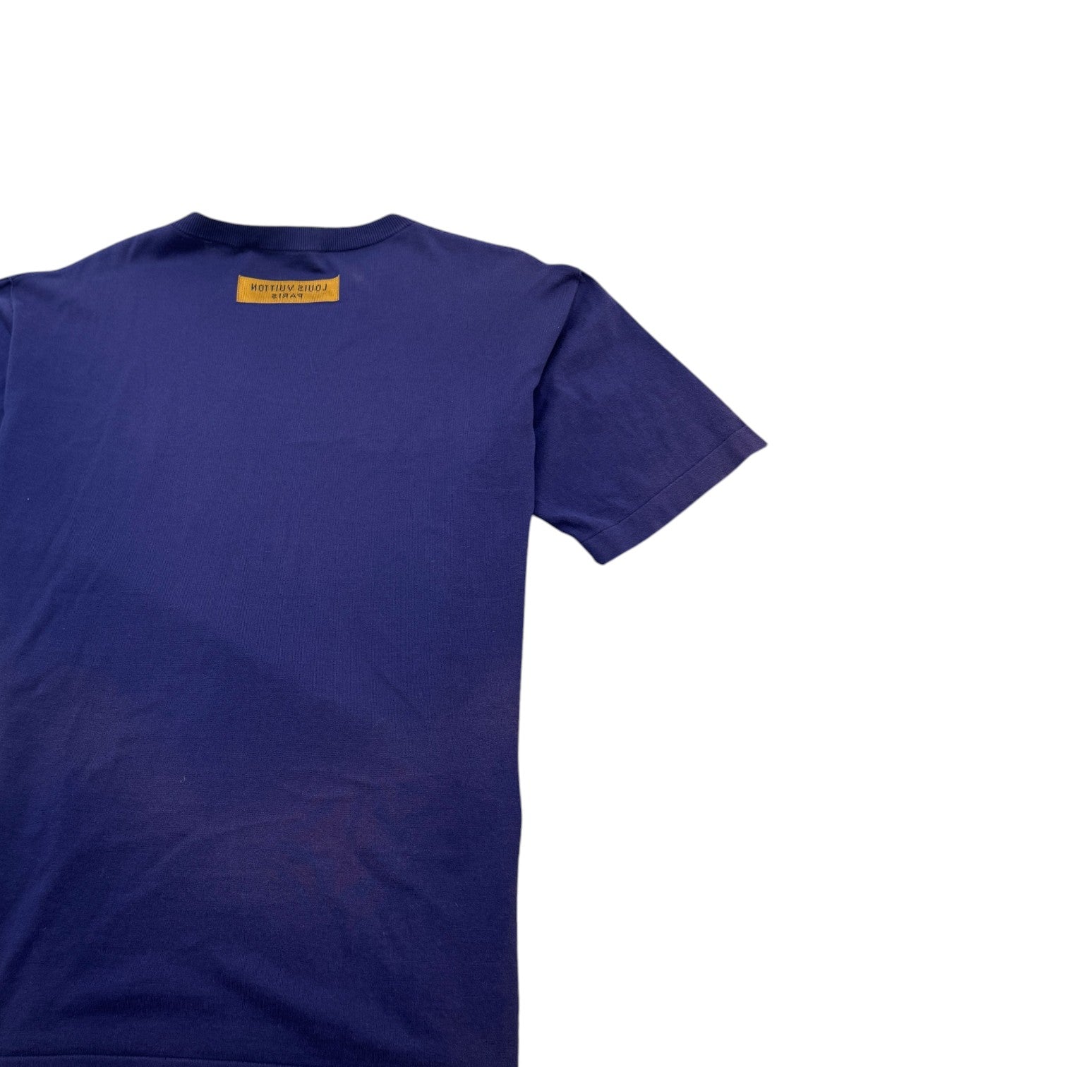 Men's Script Logo Intarsia T-Shirt Purple Size XL