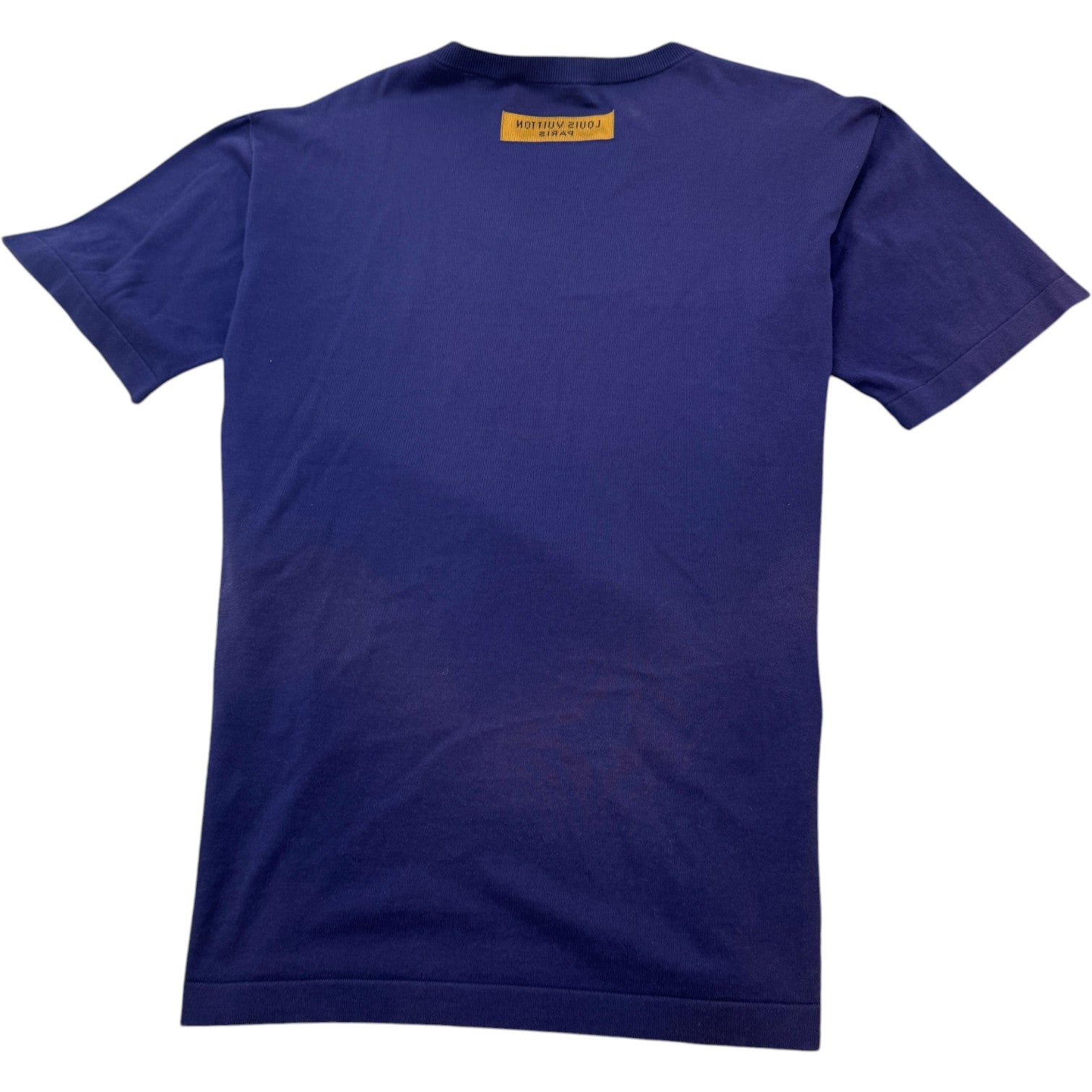Men's Script Logo Intarsia T-Shirt Purple Size XL