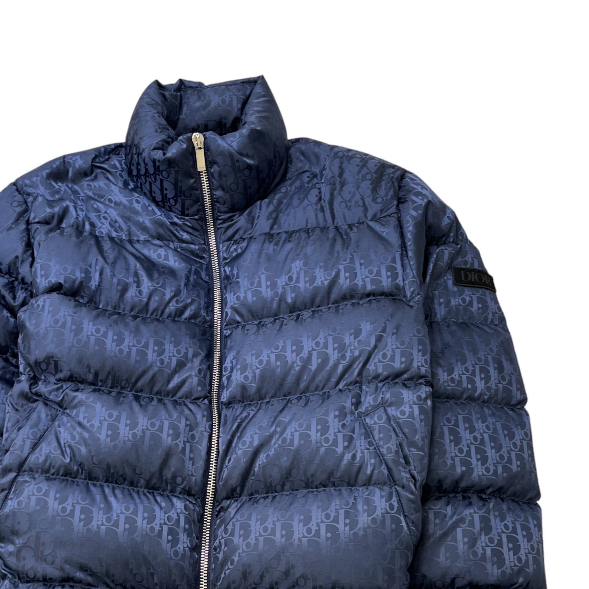 Men's Oblique Technical Down Jacket Navy Size IT 52 / XL