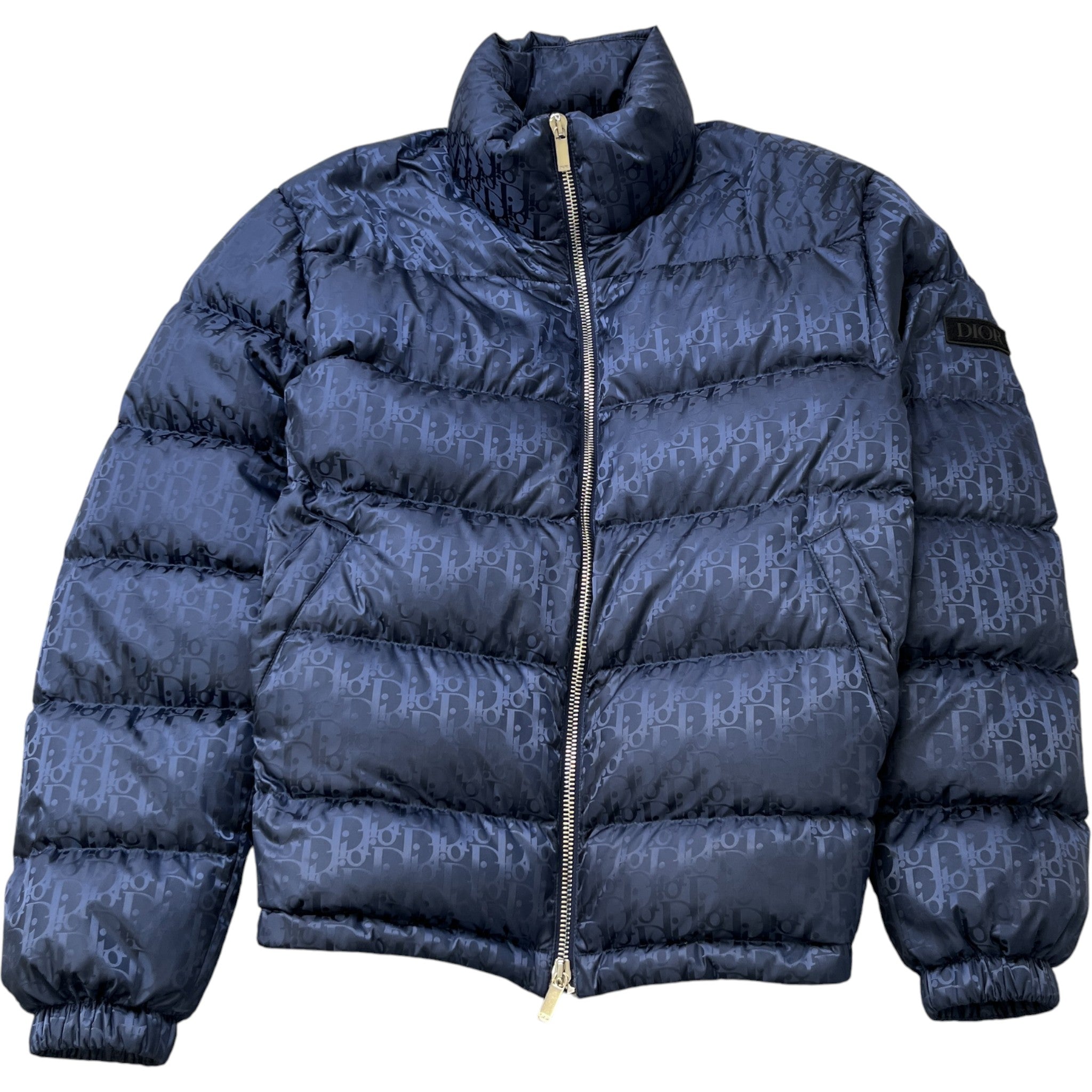 Men's Oblique Technical Down Jacket Navy Size IT 52 / XL