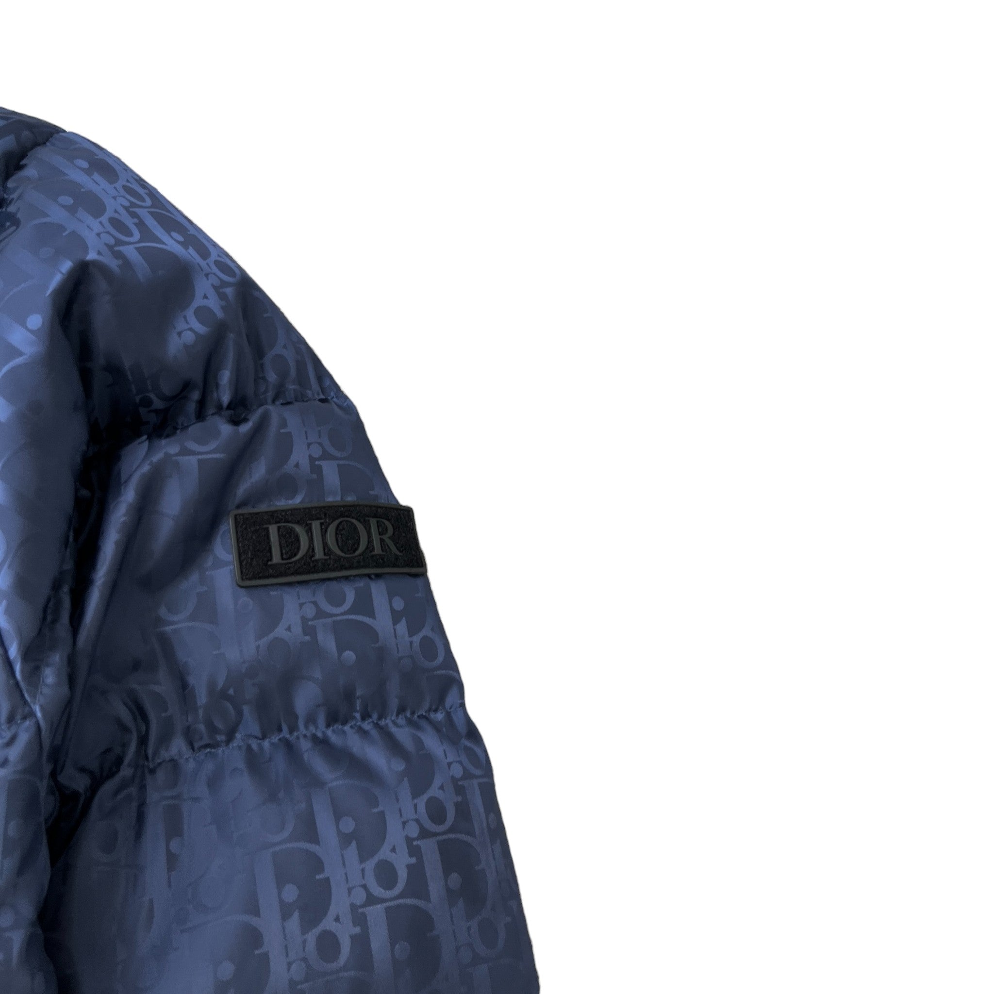 Men's Oblique Technical Down Jacket Navy Size IT 52 / XL