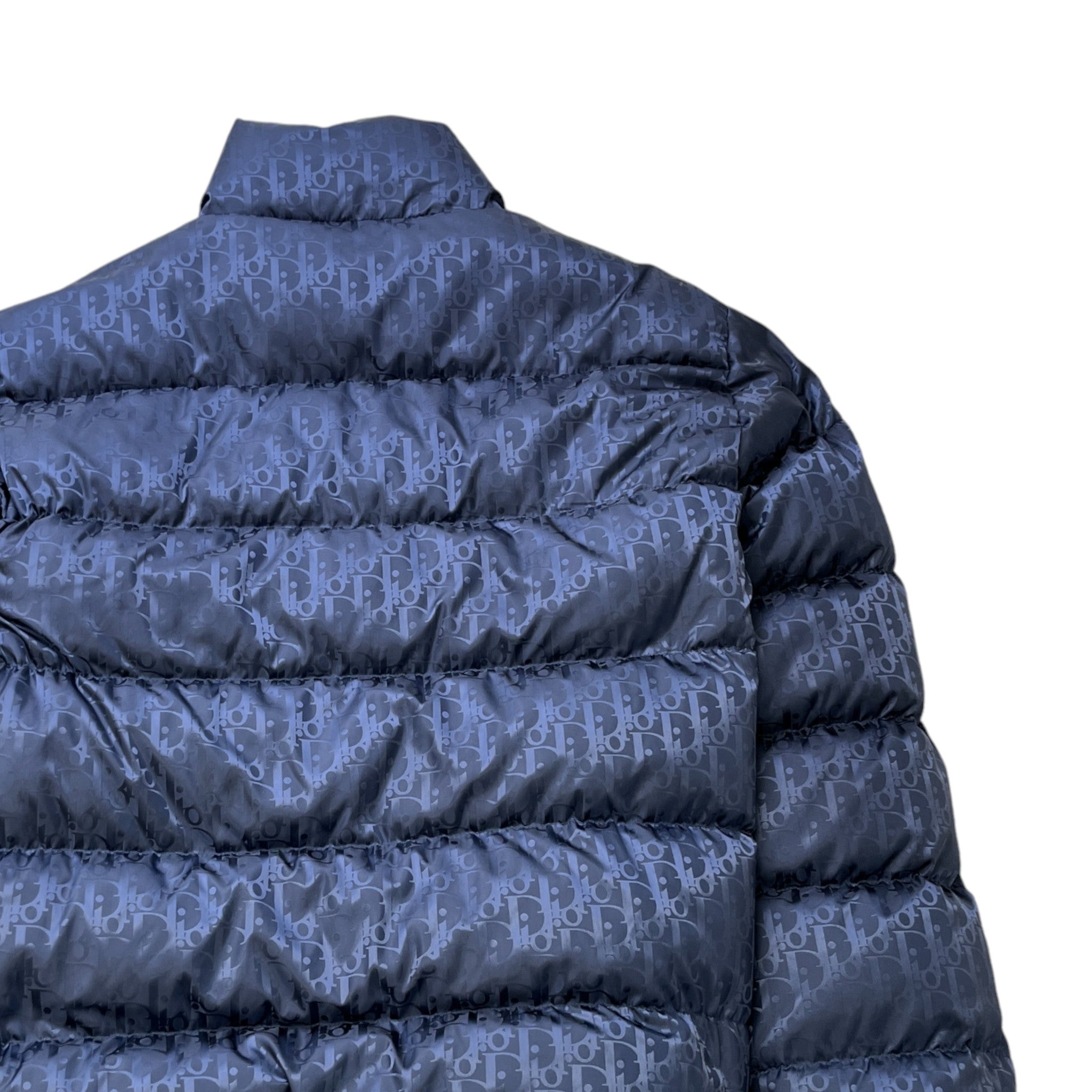 Men's Oblique Technical Down Jacket Navy Size IT 52 / XL