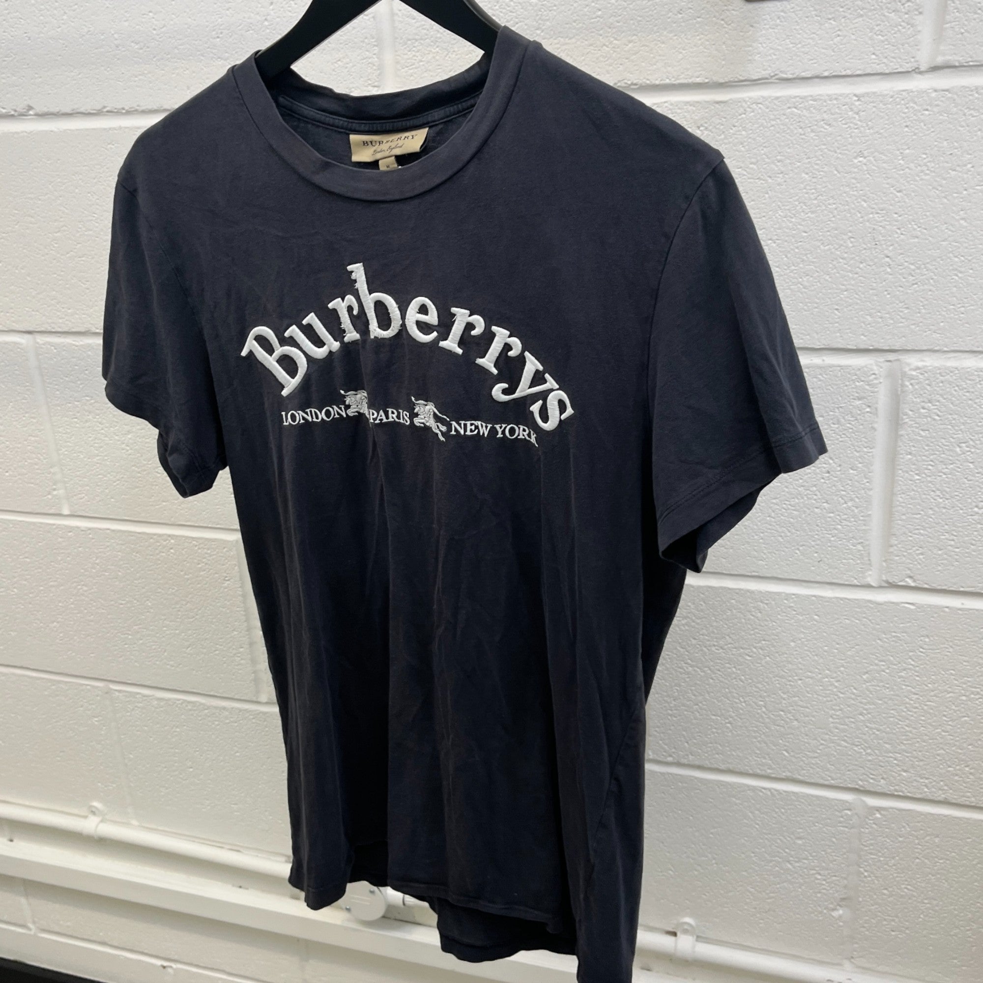 Men's Embroidered Logo T-Shirt Black Size M