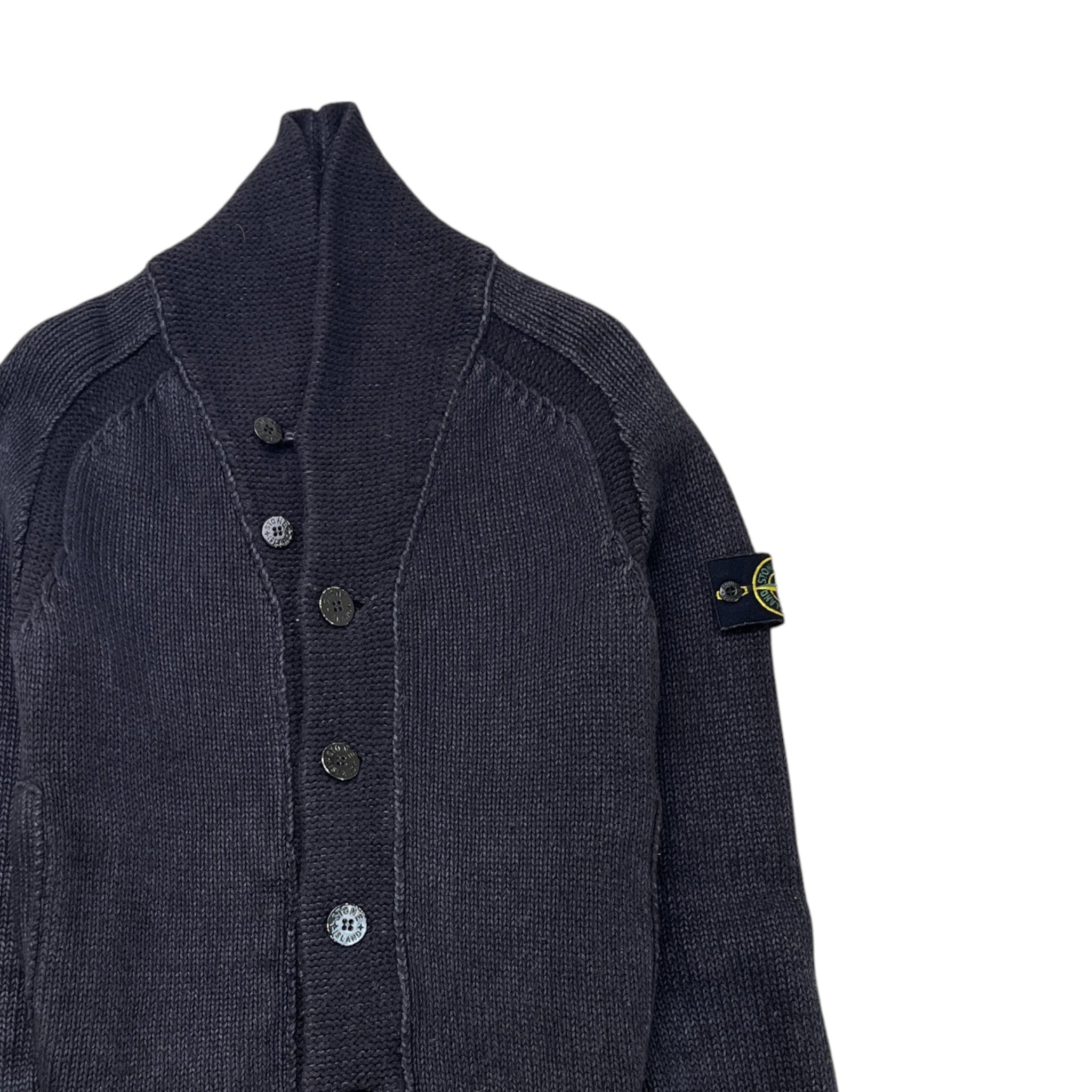 Men's Applique Logo Cardigan Navy Size L