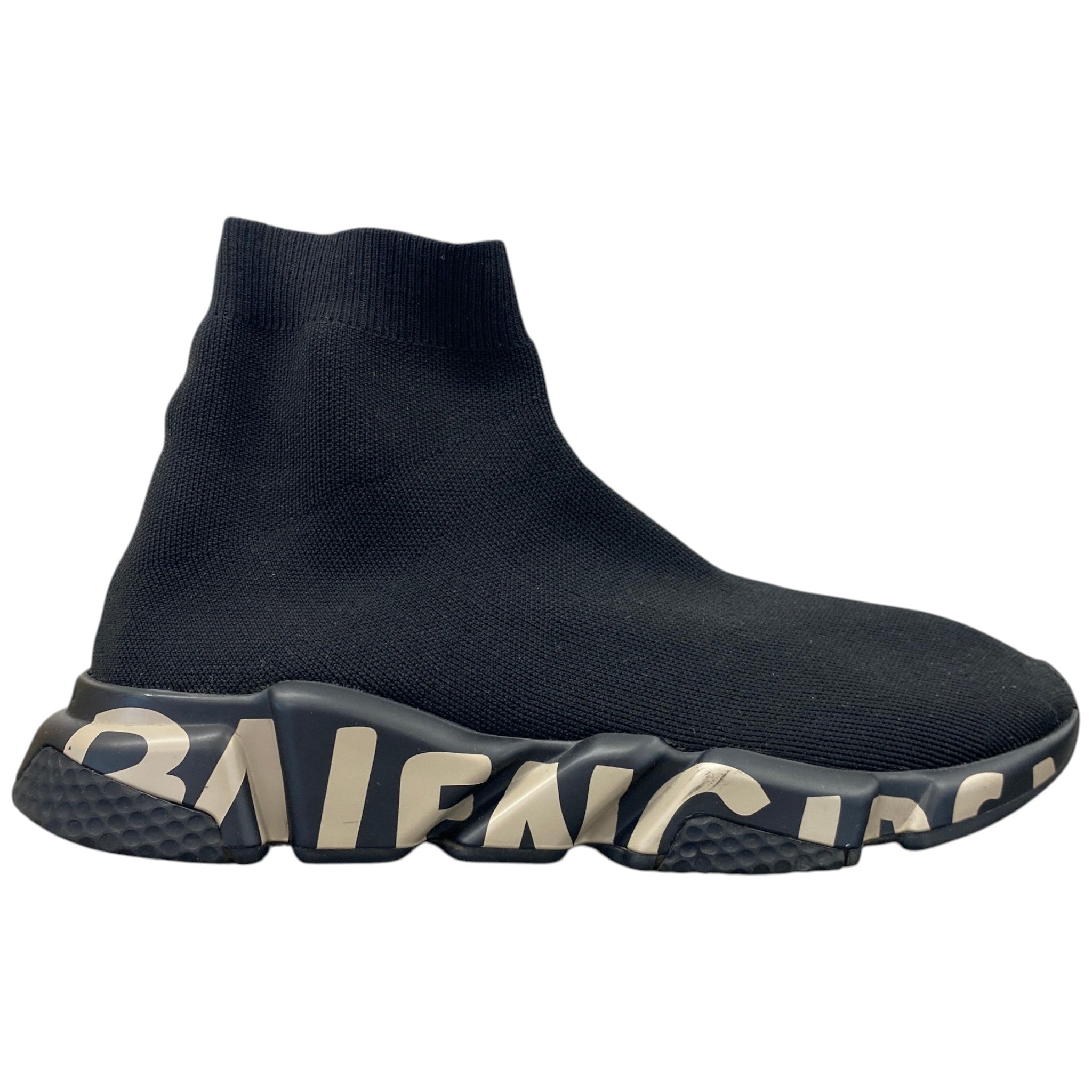 Men's Graffiti Speed Sock High Trainers Black Size EU 44 / UK 10