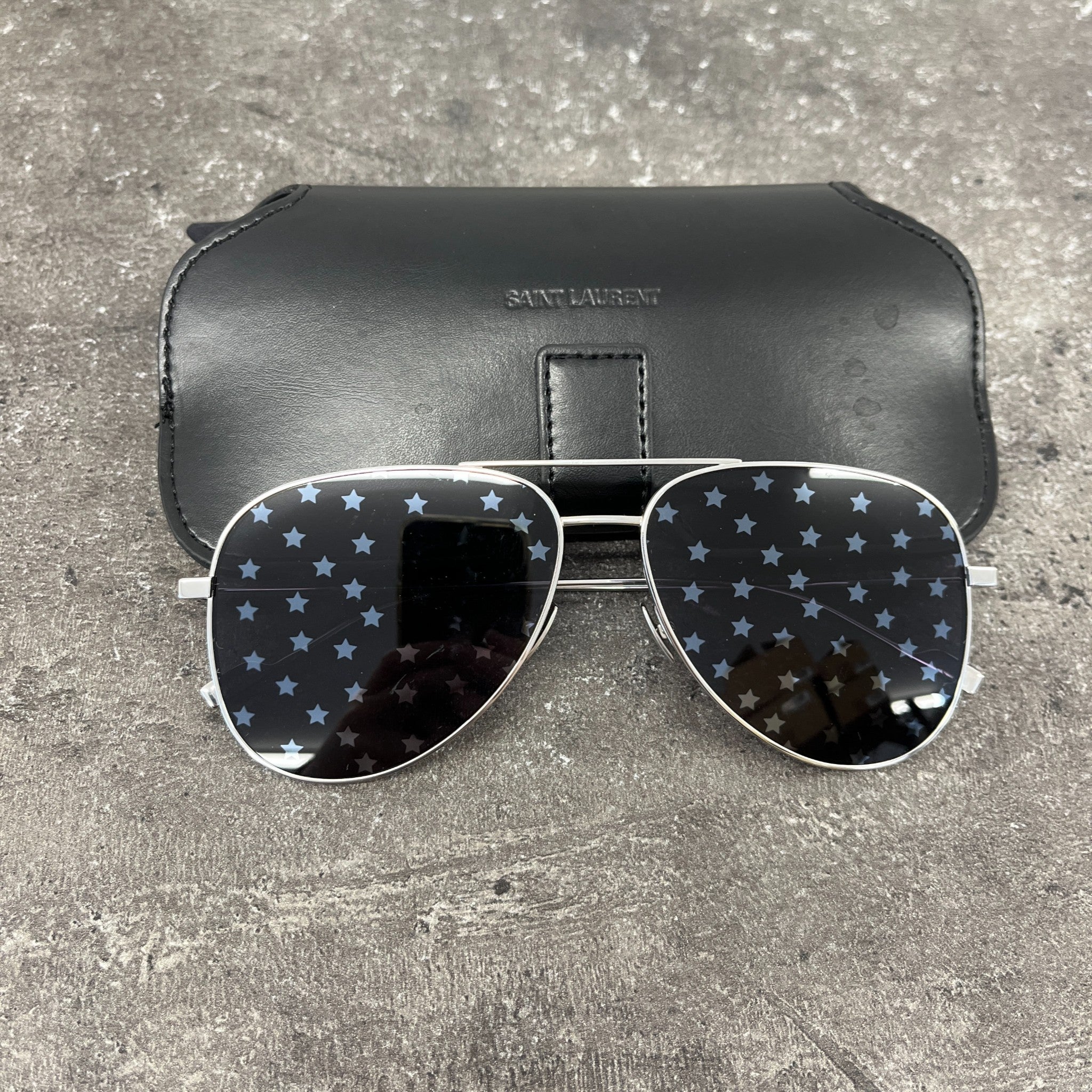 Women's Star Aviator Sunglasses Silver