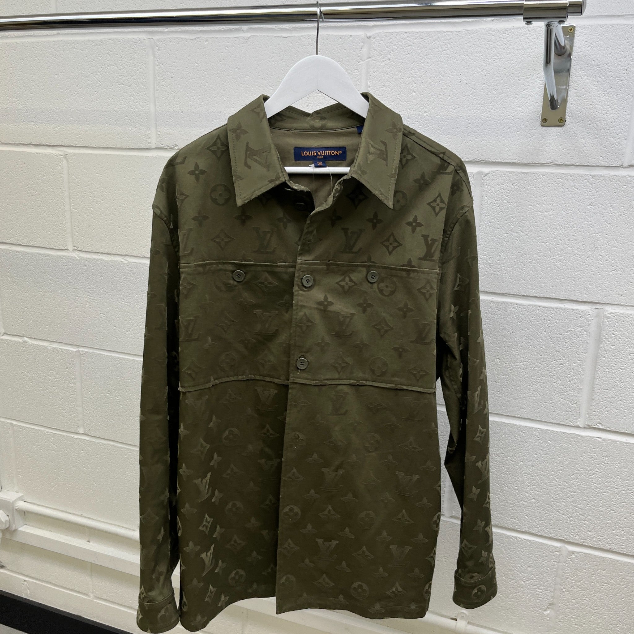 Men's Monogram OverShirt Khaki Size L
