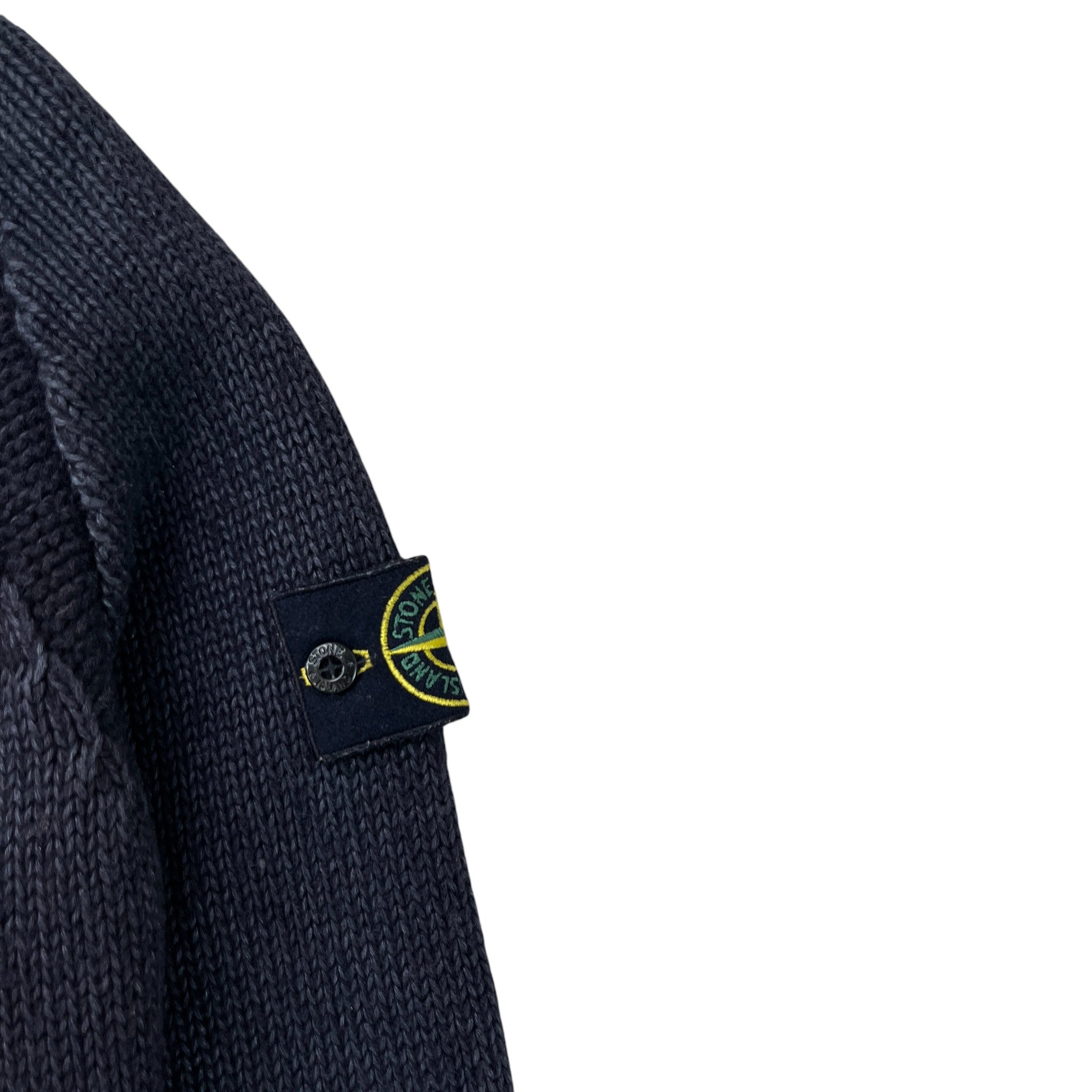 Men's Applique Logo Cardigan Navy Size L