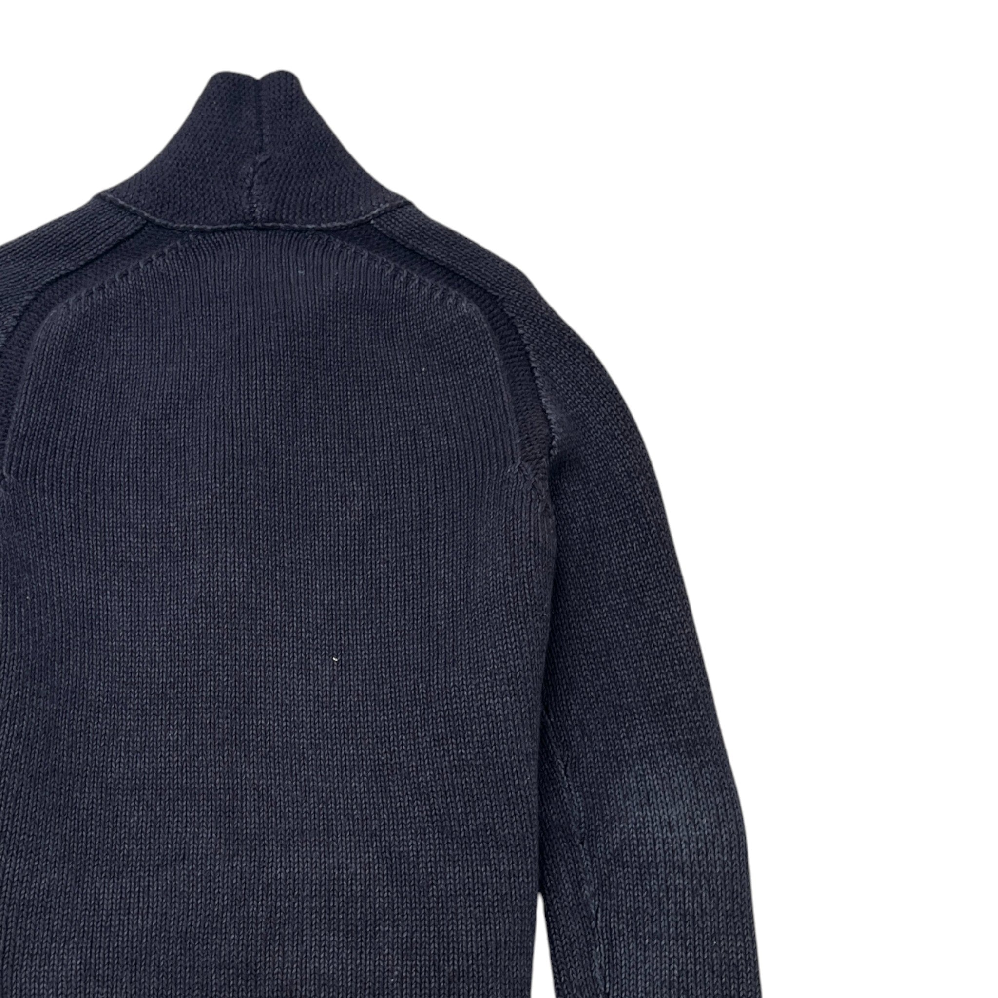 Men's Applique Logo Cardigan Navy Size L