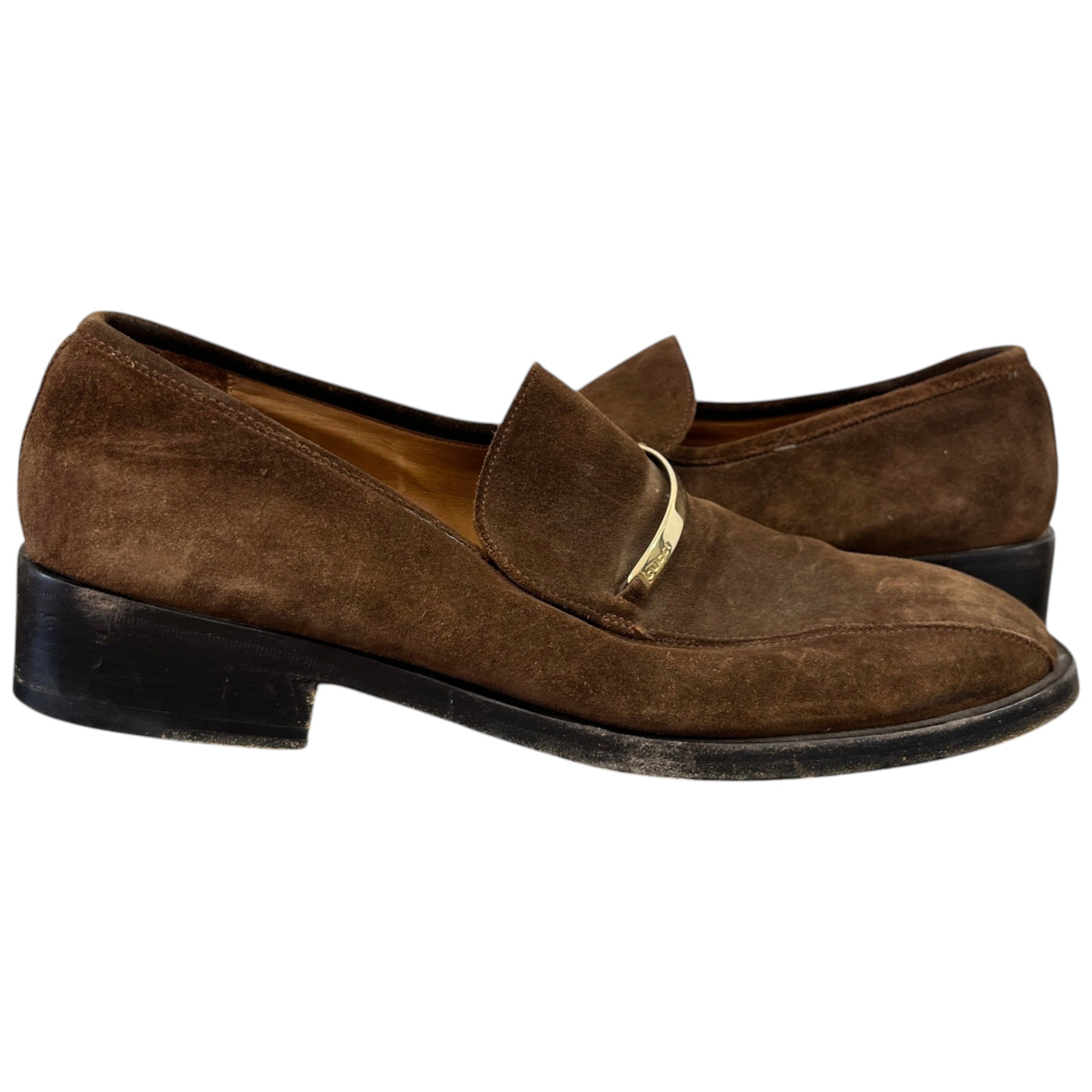 Men's Plaque Logo Loafers Brown Size EU 43.5 / UK 9.5