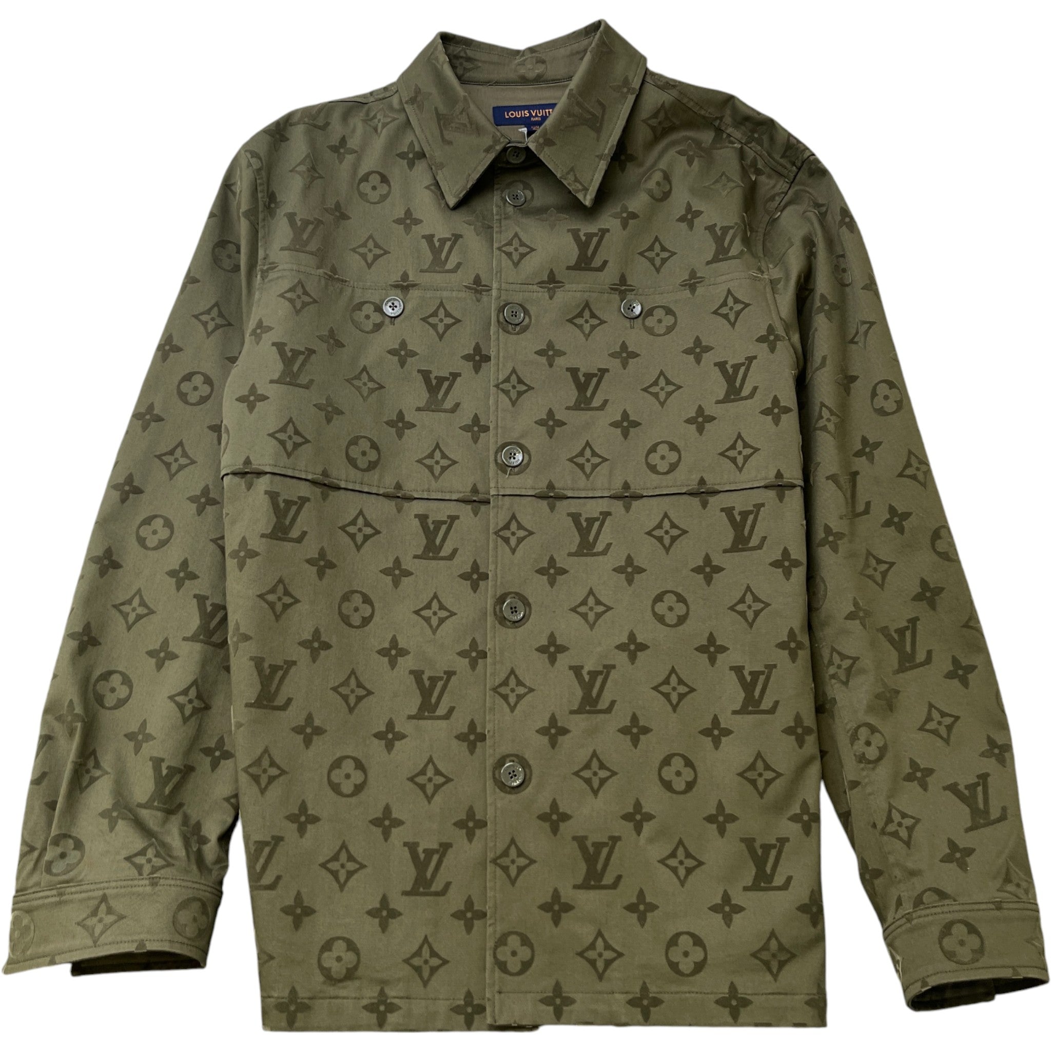 Men's Monogram OverShirt Khaki Size L
