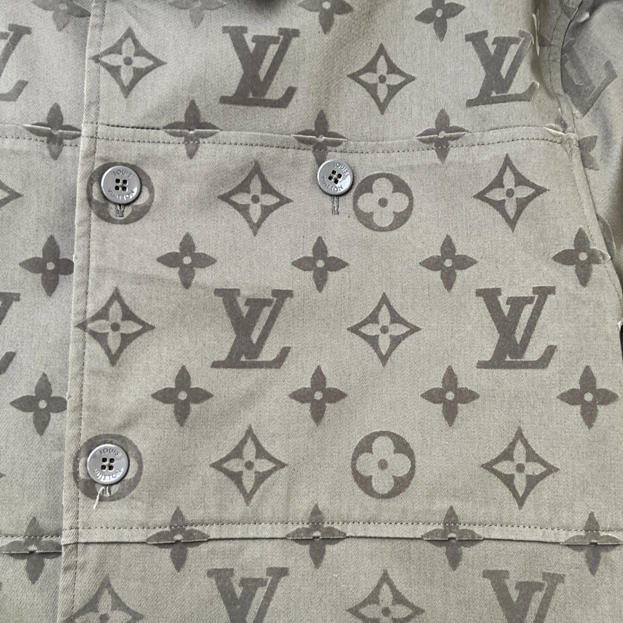 Men's Monogram OverShirt Khaki Size L