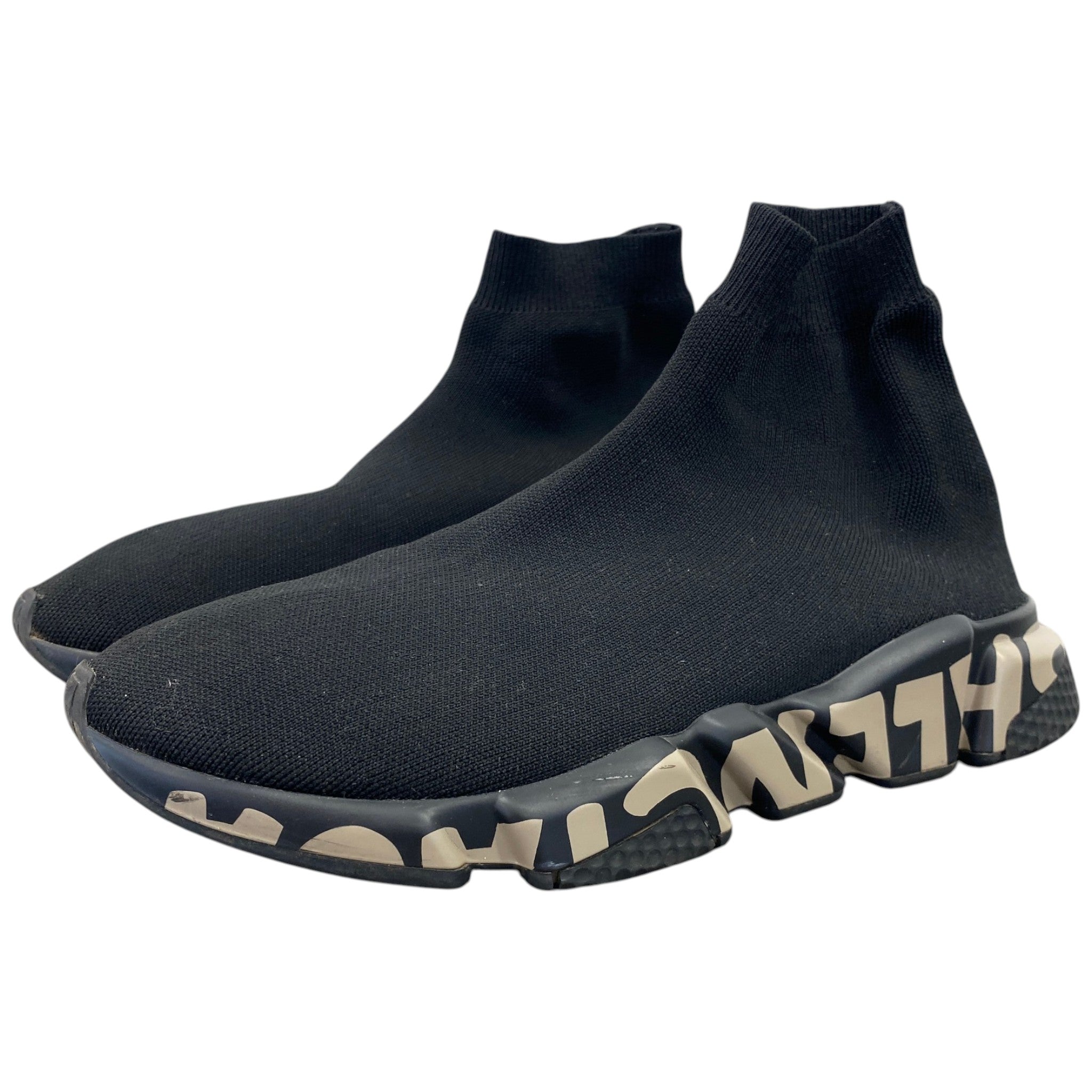 Men's Graffiti Speed Sock High Trainers Black Size EU 44 / UK 10