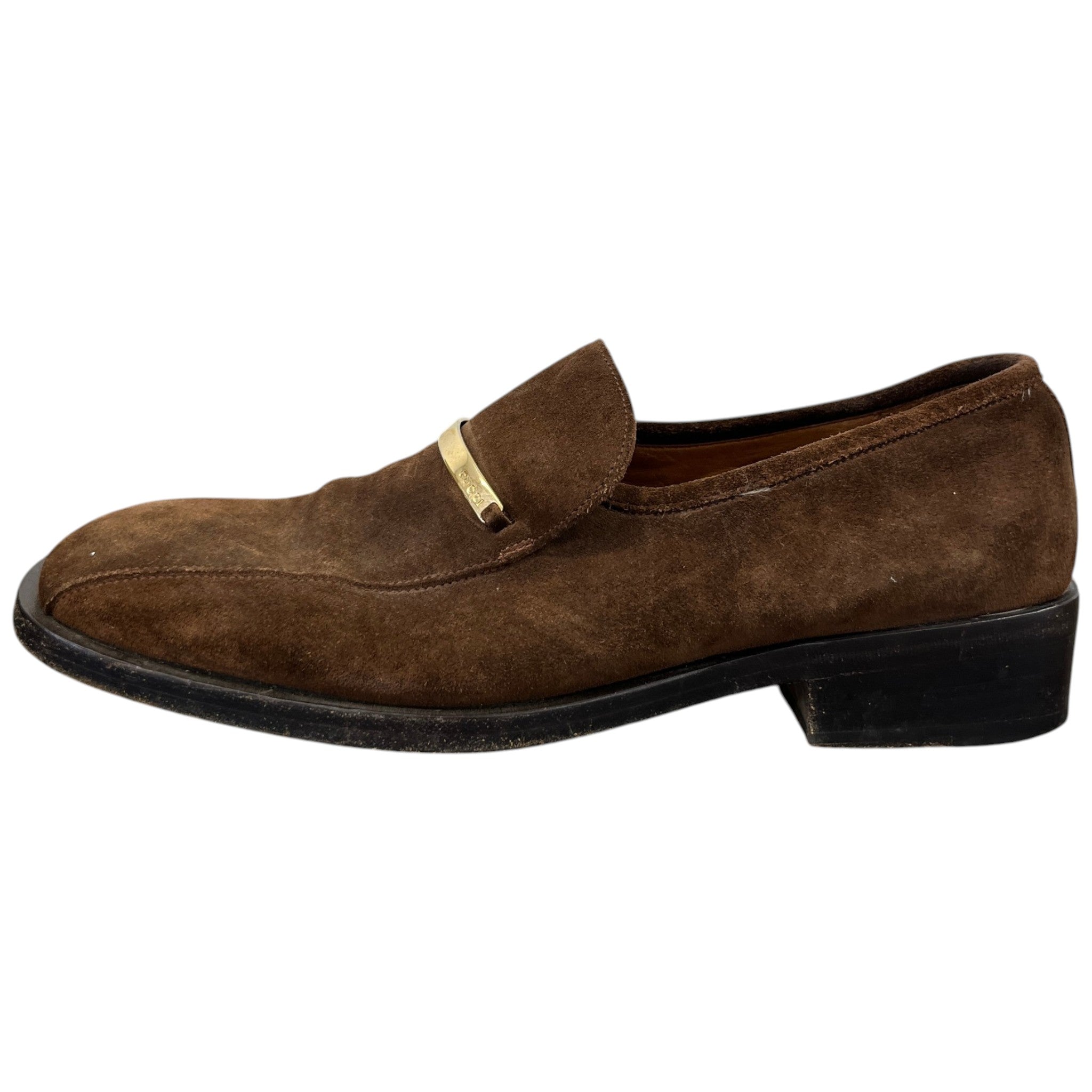 Men's Plaque Logo Loafers Brown Size EU 43.5 / UK 9.5