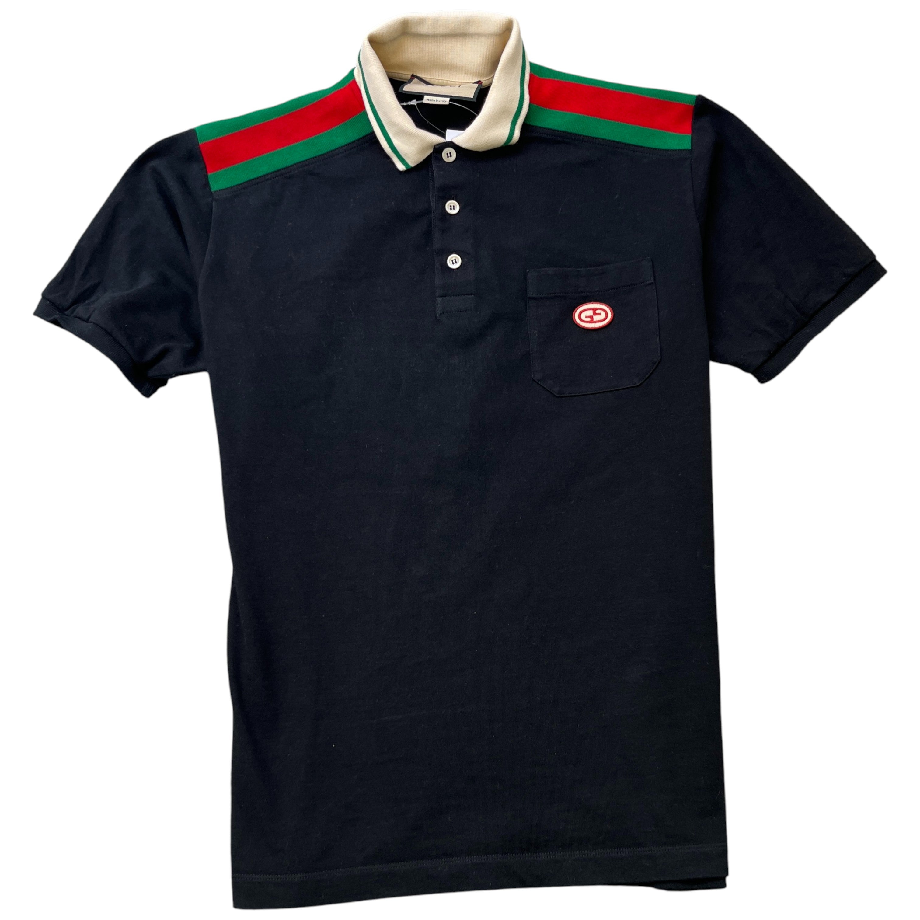 Men's Gg Applique Polo Shirt Black Size M