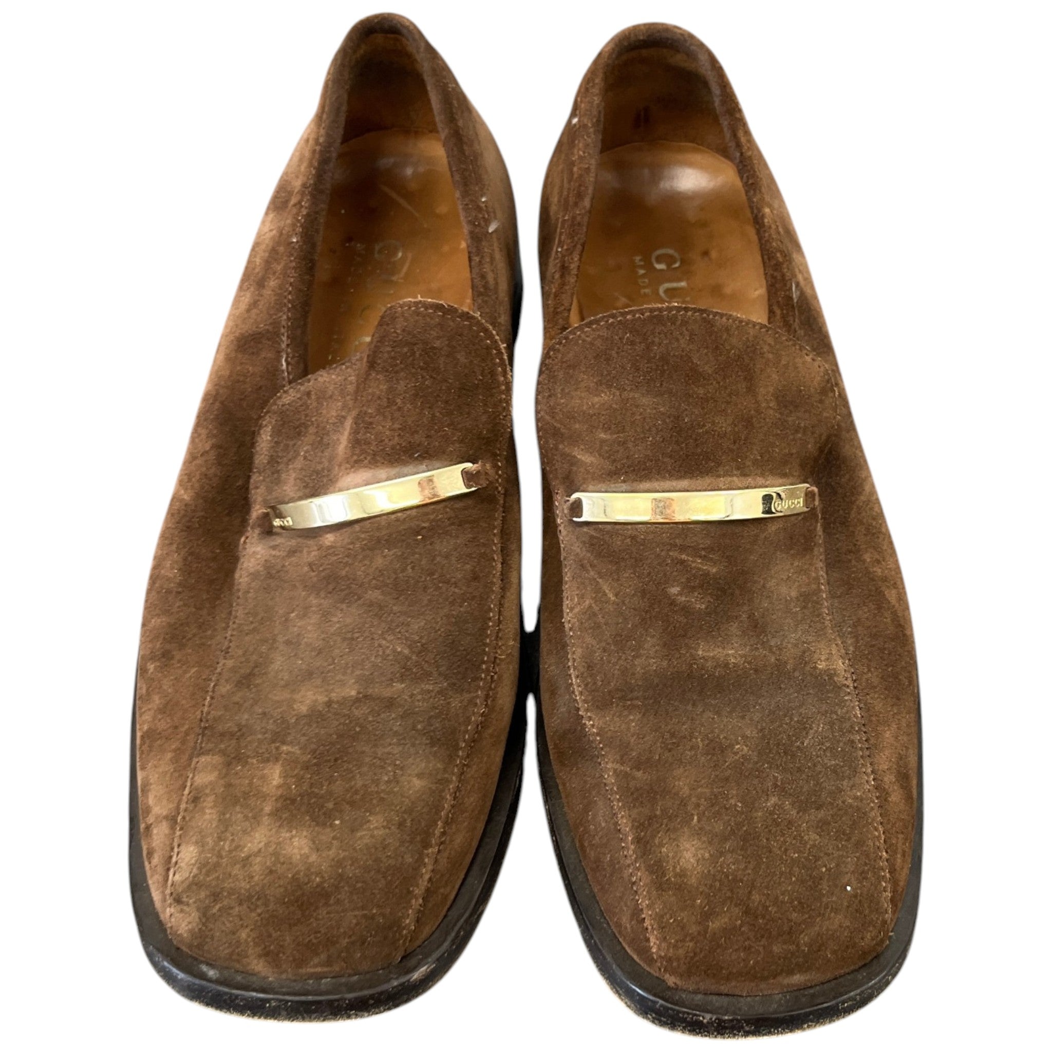 Men's Plaque Logo Loafers Brown Size EU 43.5 / UK 9.5
