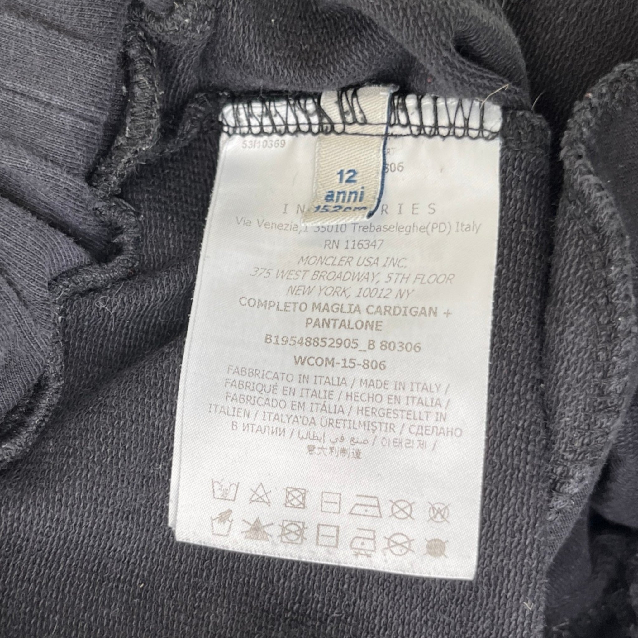 Women's Completo Maglia Girls Age 12 Full Tracksuit Black Size XXS
