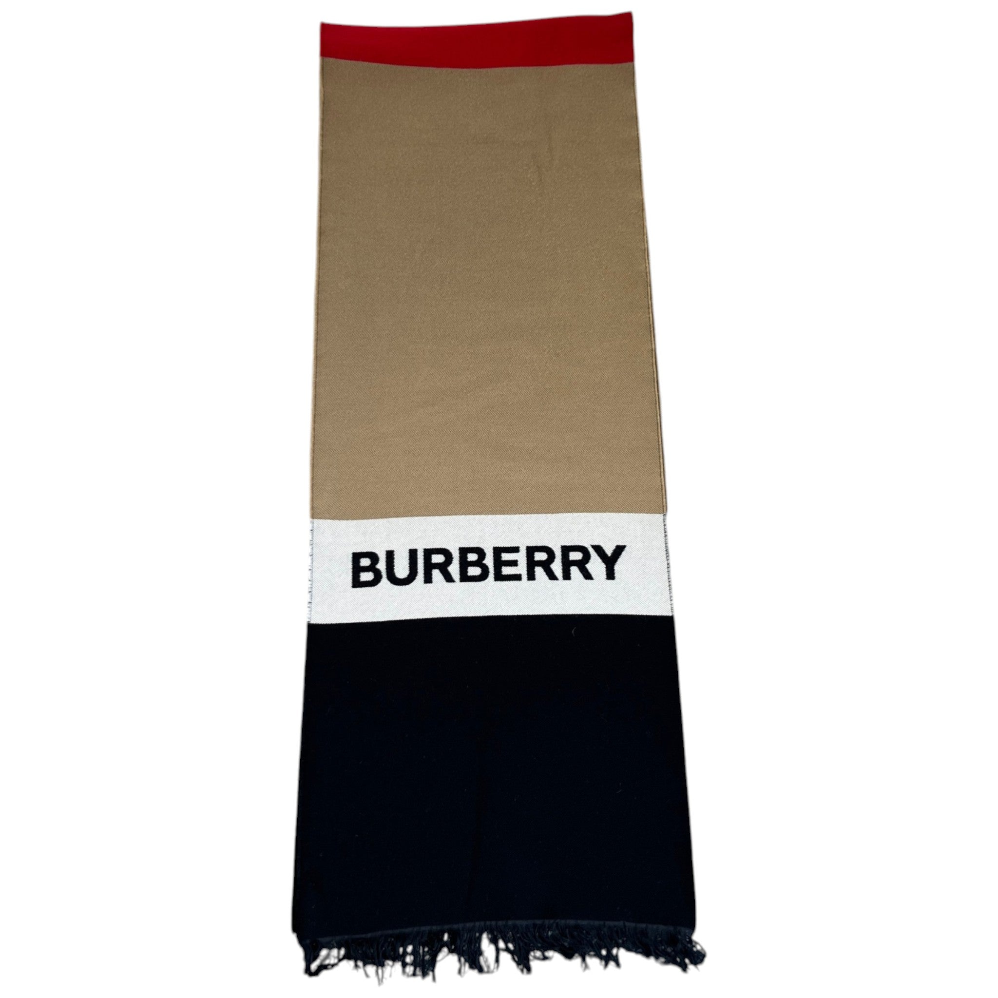 Men's Logo Wool Scarf Beige