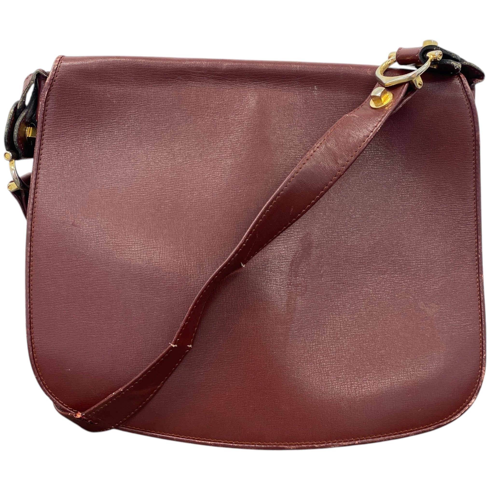 Men's Leather Flap Bag Burgundy