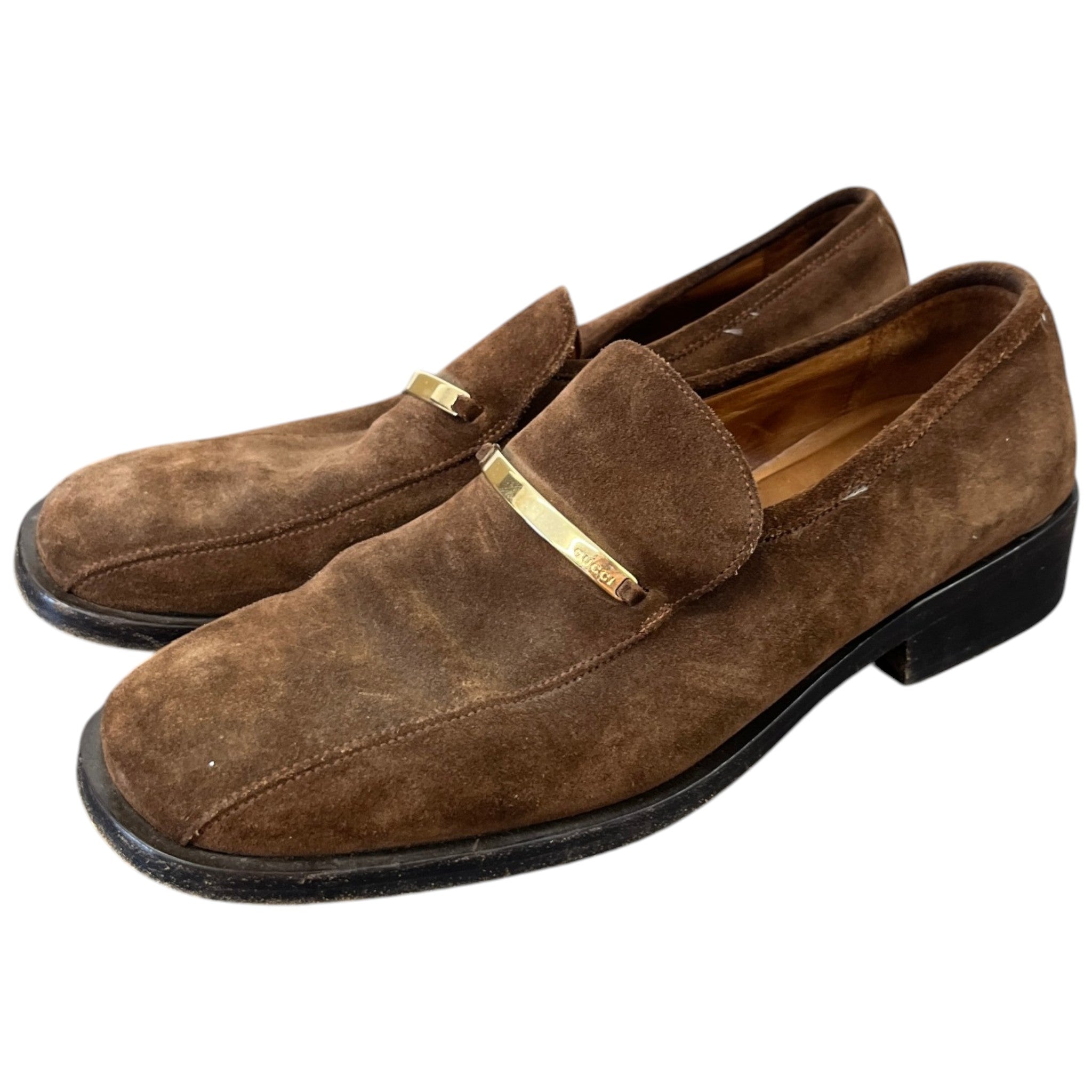 Men's Plaque Logo Loafers Brown Size EU 43.5 / UK 9.5