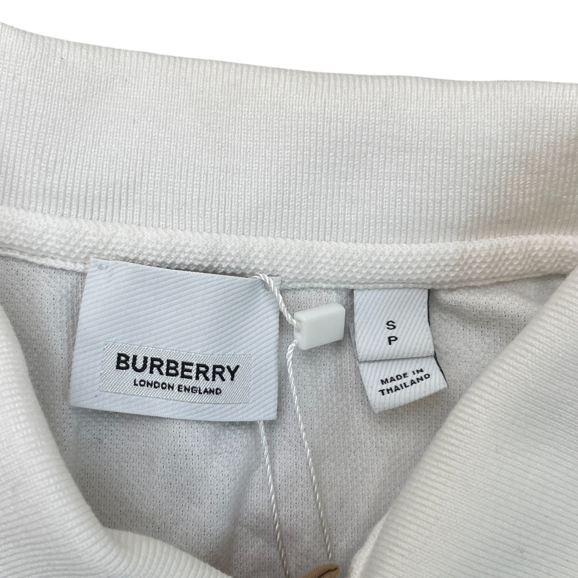 Men's Embroidered Logo Polo Shirt White Size S