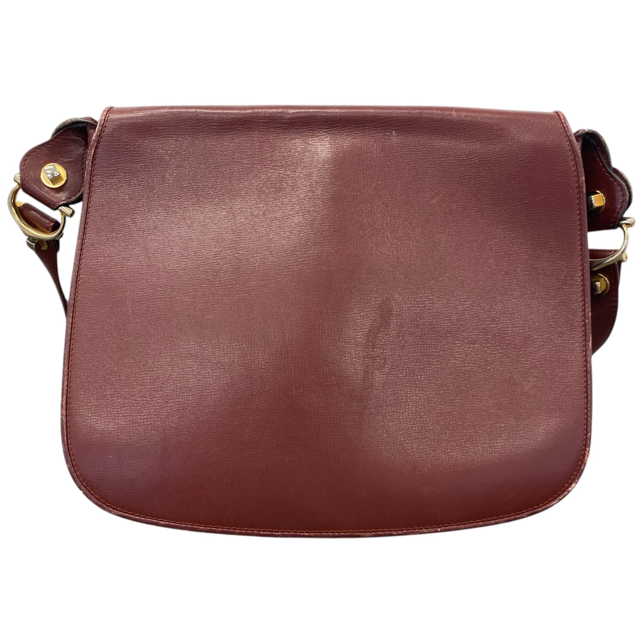 Men's Leather Flap Bag Burgundy