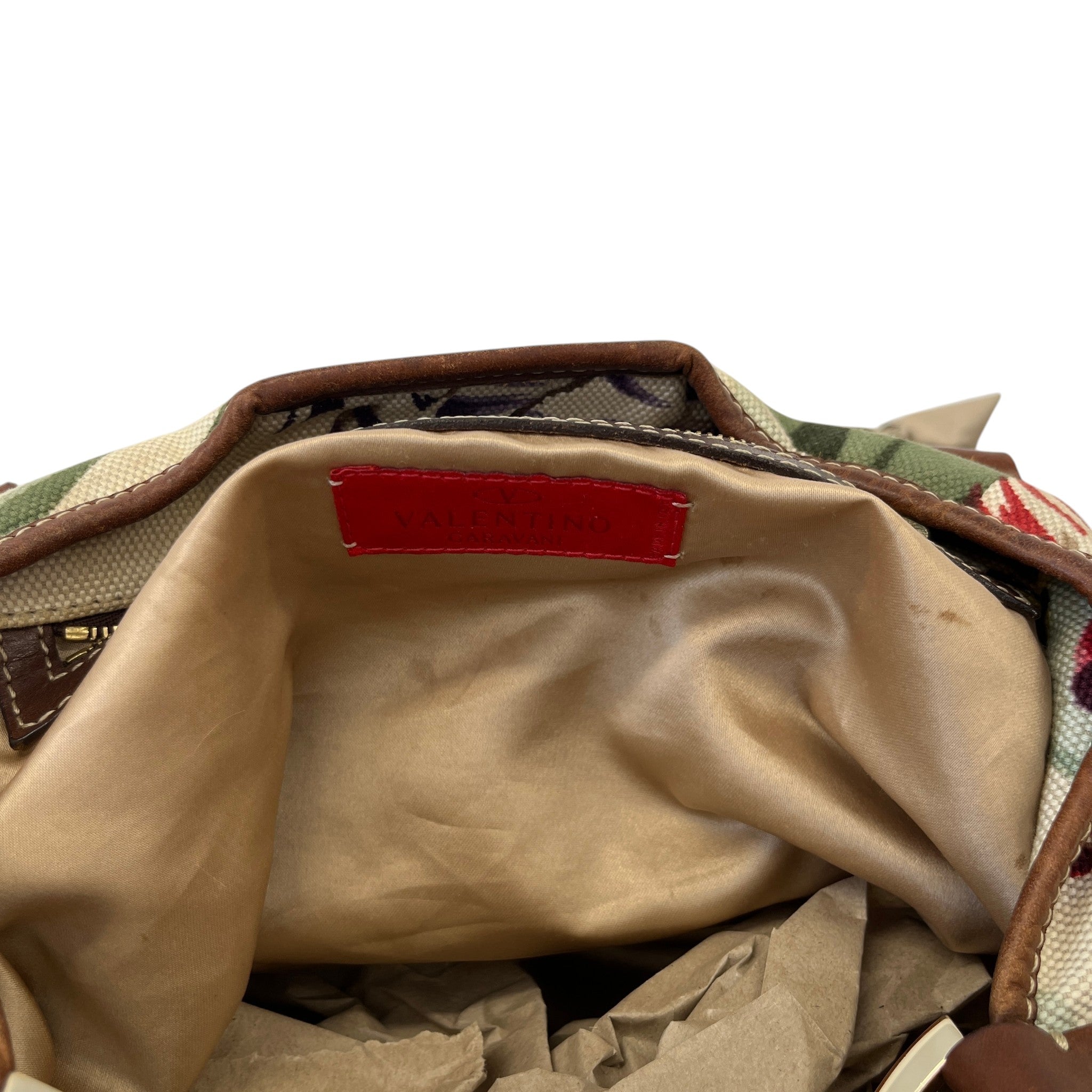 Women's Floral Canvas Handbag Brown
