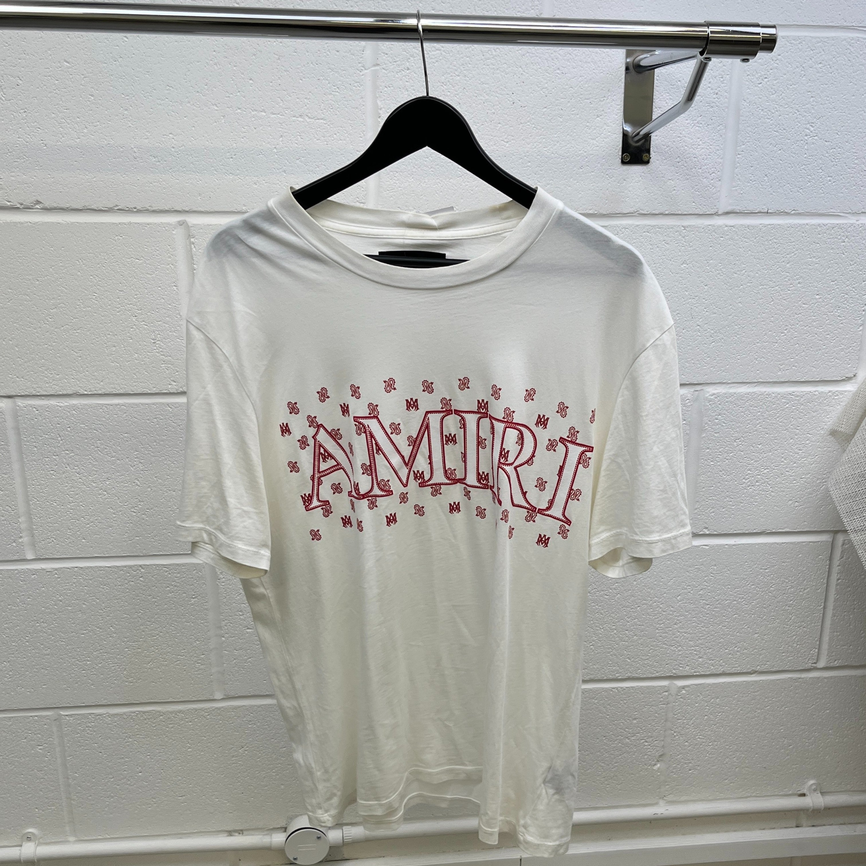 Men's Ma Paisley Logo Print T-Shirt White Size M