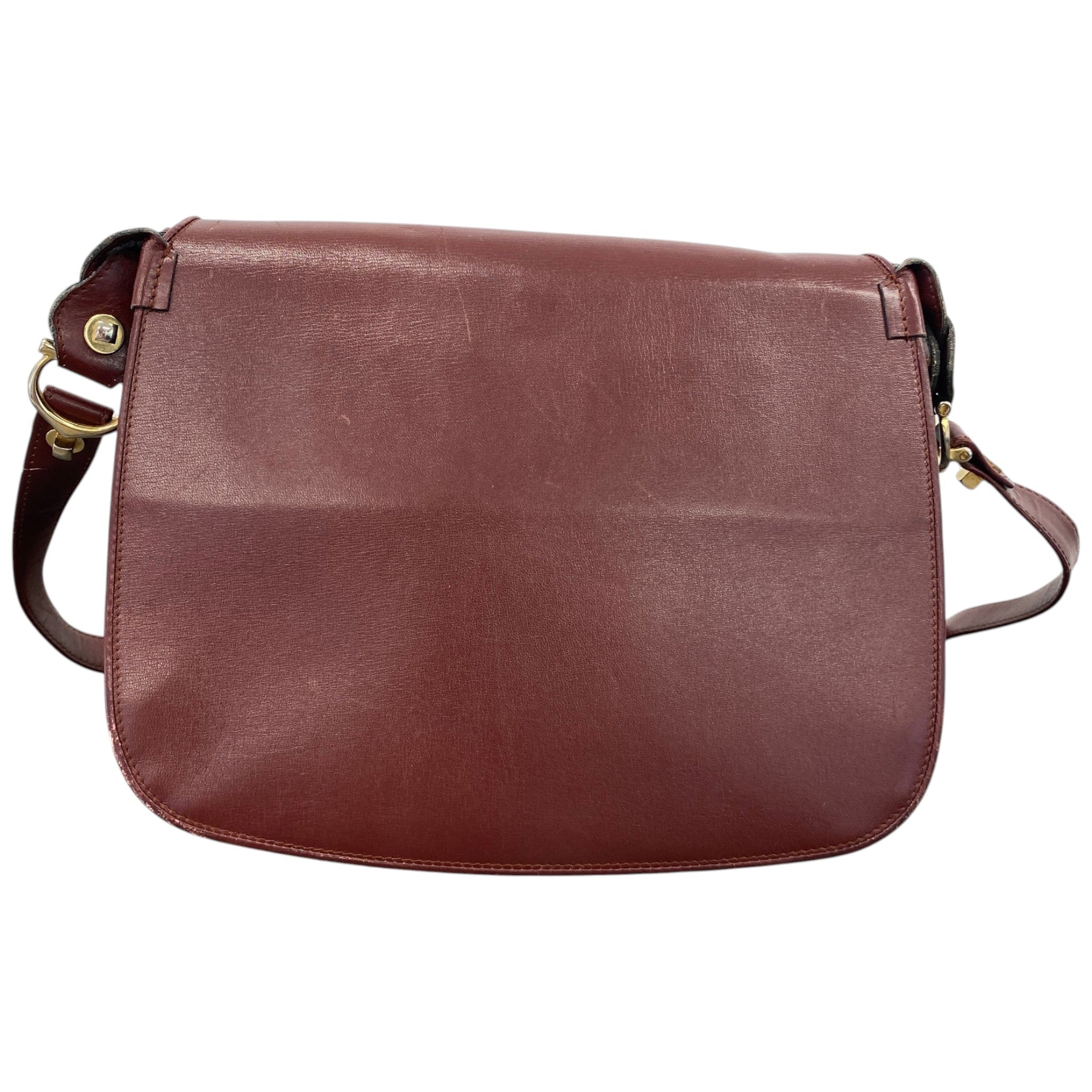 Men's Leather Flap Bag Burgundy