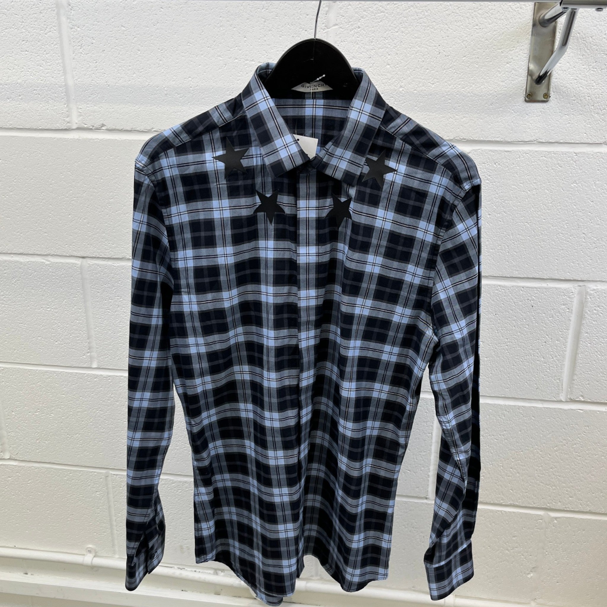 Men's Star Long Sleeve Shirt Navy Size L